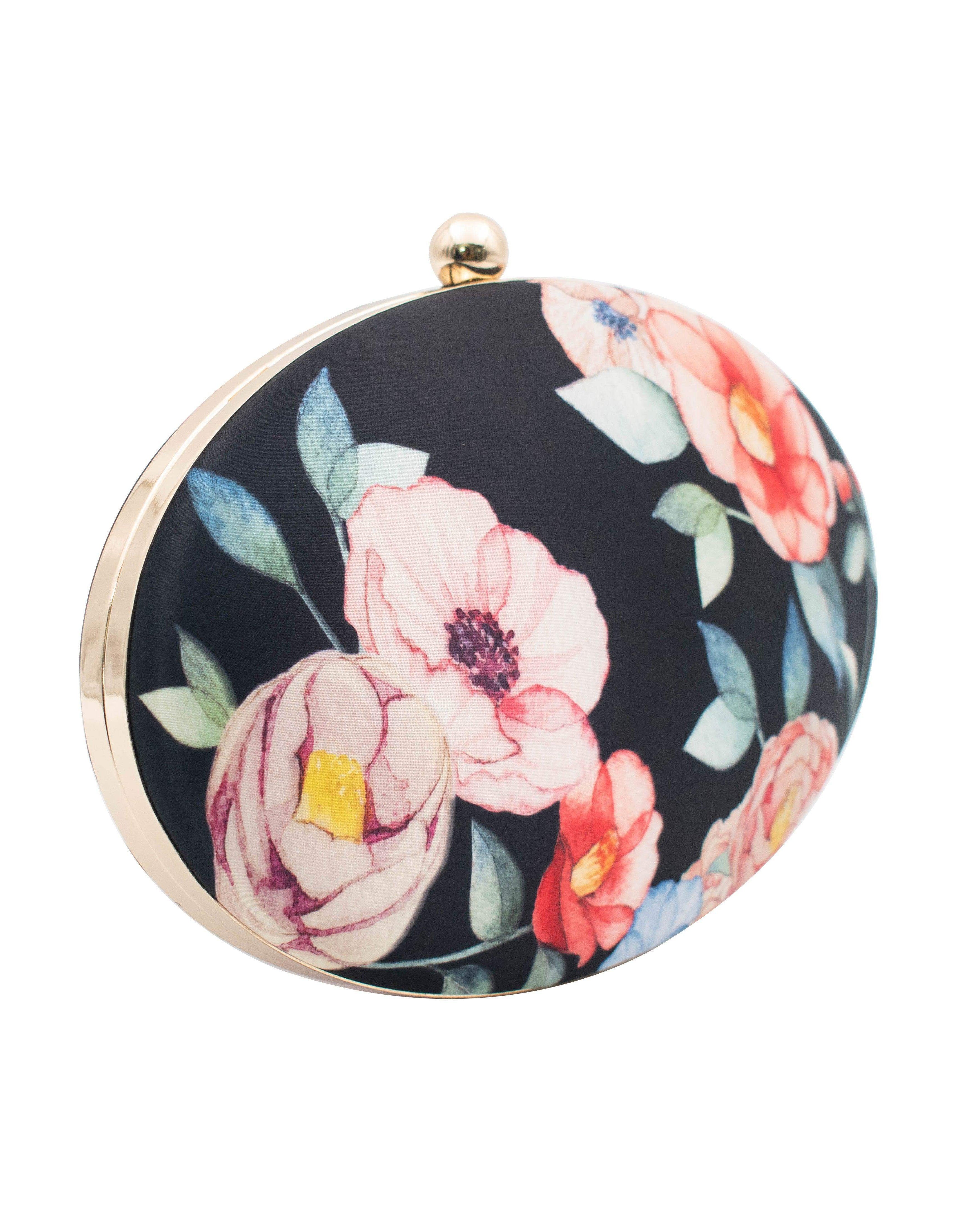 Sugarcrush Floral oval Printed Clutch - SUGARCRUSH