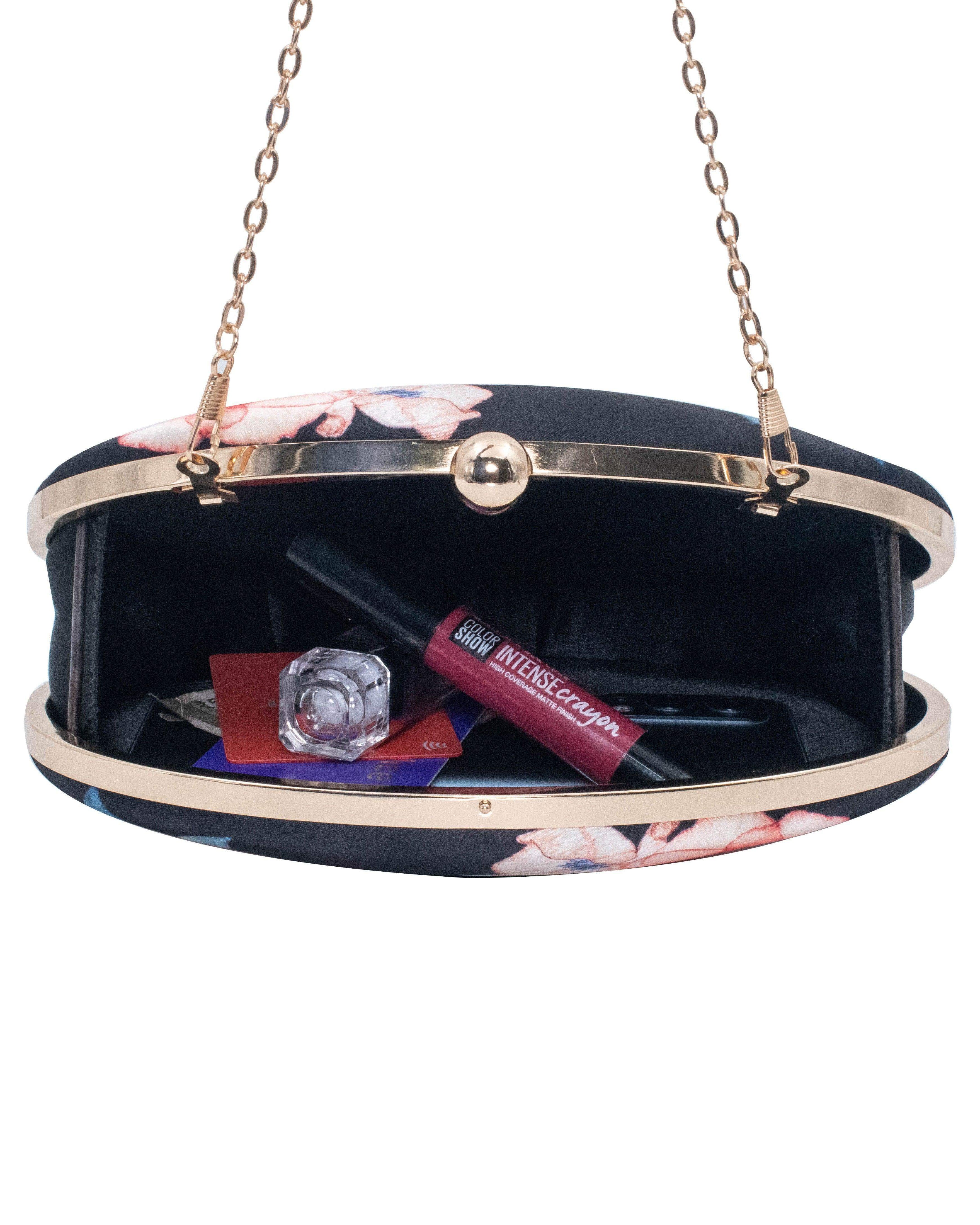 Sugarcrush Floral oval Printed Clutch - SUGARCRUSH