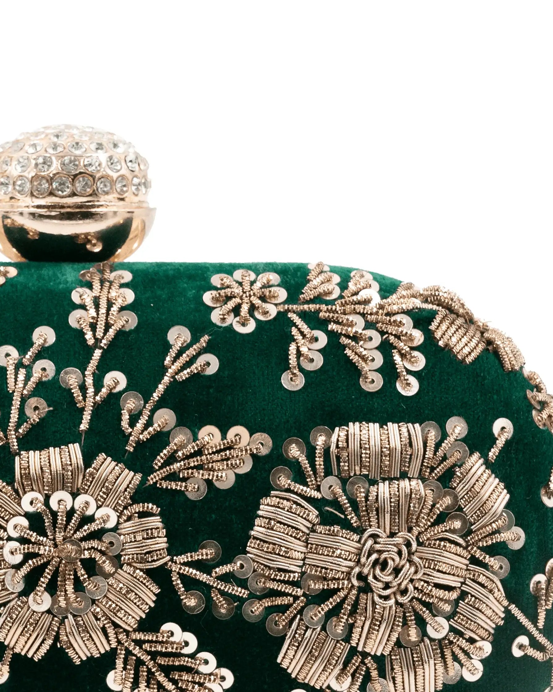 Sugarcrush green embroidered Clutch - SUGARCRUSH