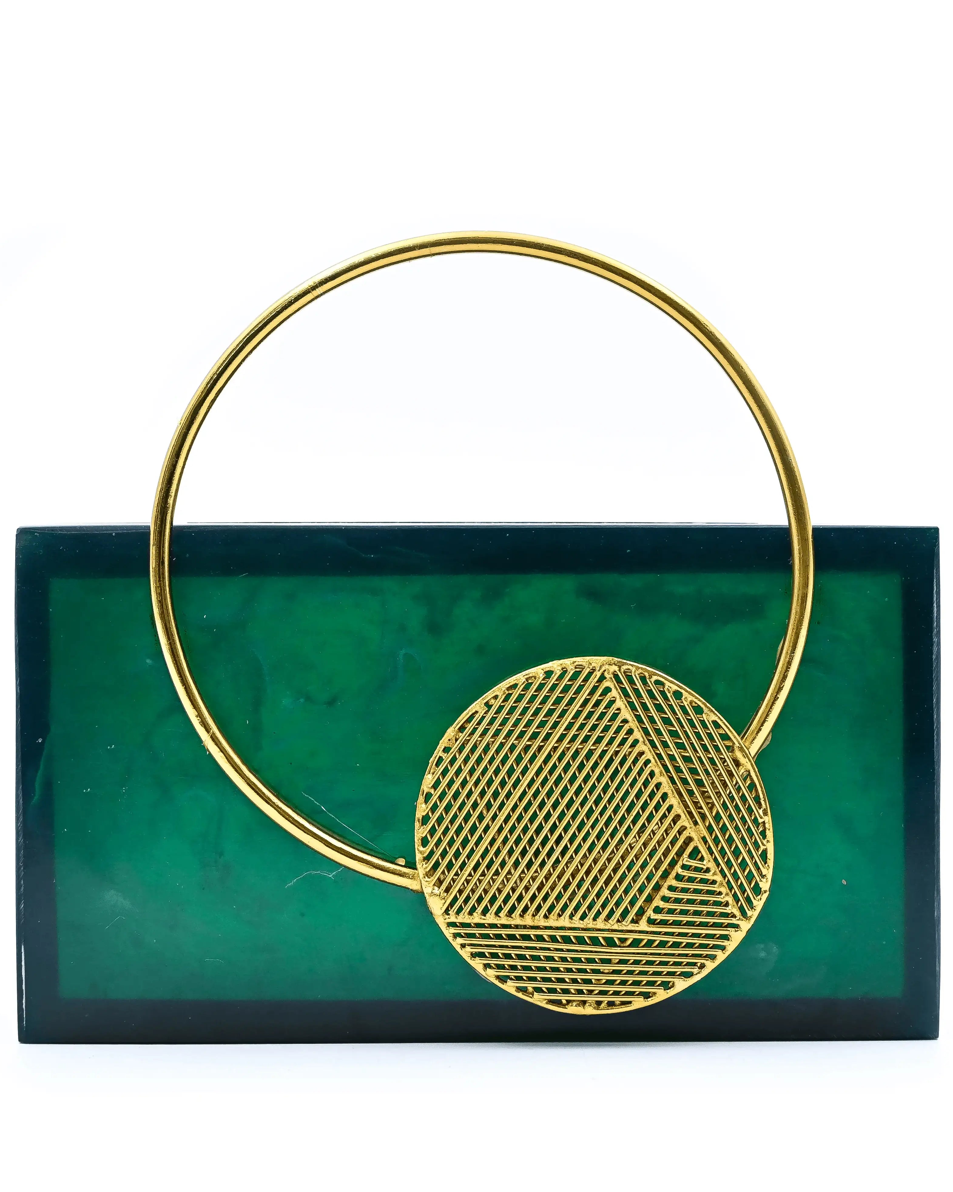 Sugarcrush green luxury embellished clutch with handle - SUGARCRUSH