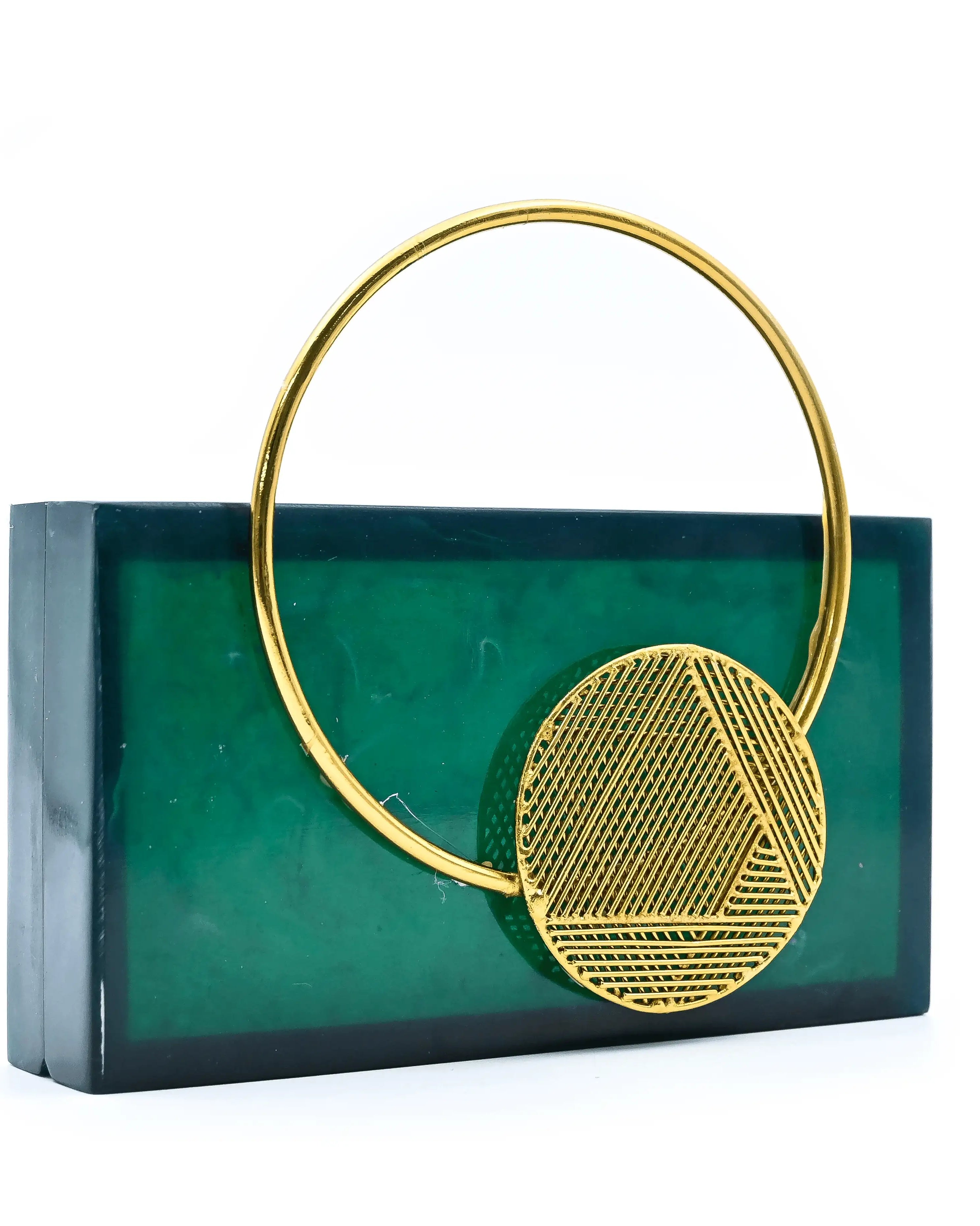 Sugarcrush green luxury embellished clutch with handle - SUGARCRUSH