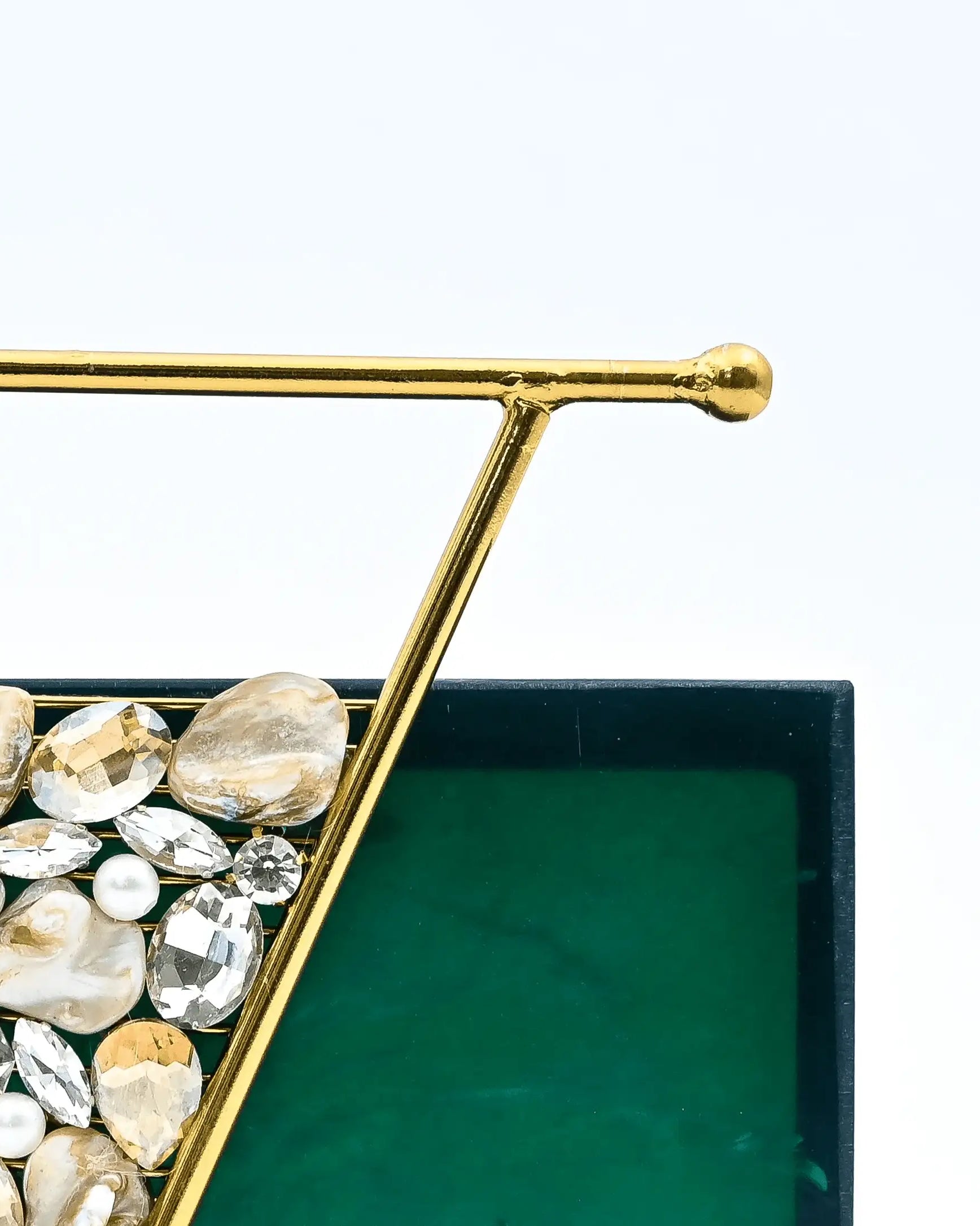 Sugarcrush Green luxury embellished clutch with handle - SUGARCRUSH