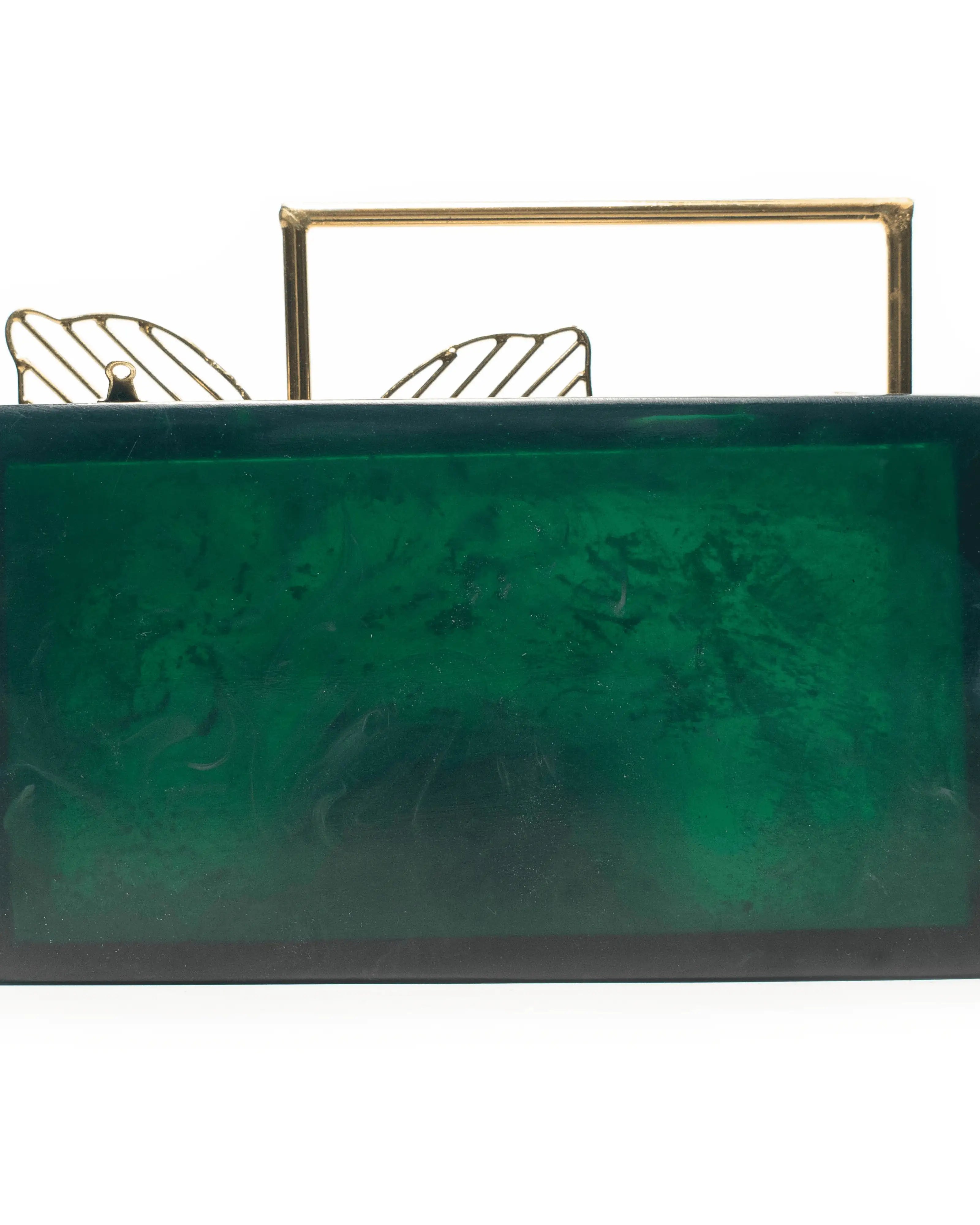 Sugarcrush green luxury embellished clutch with handle - SUGARCRUSH