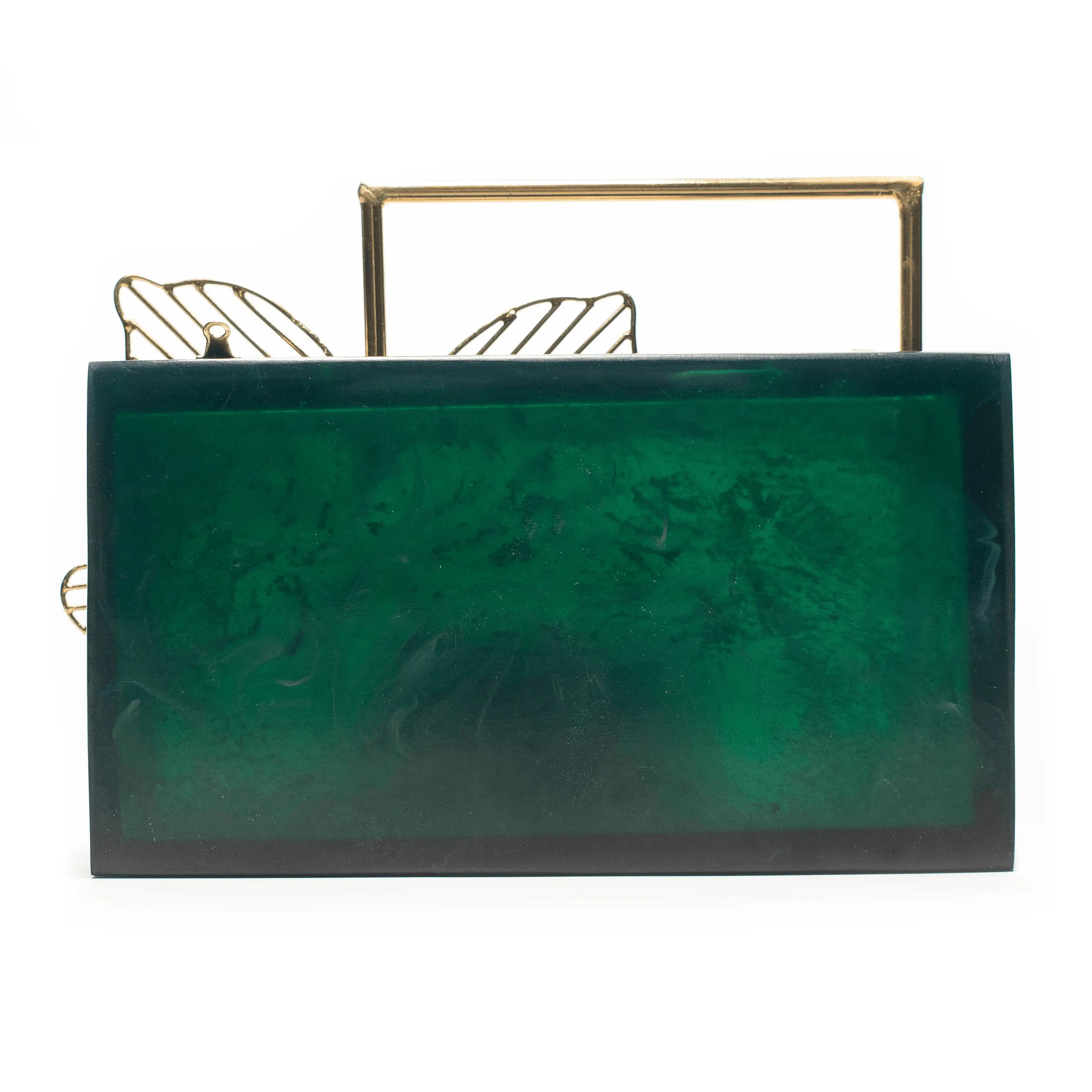 Sugarcrush green luxury embellished clutch with handle - SUGARCRUSH