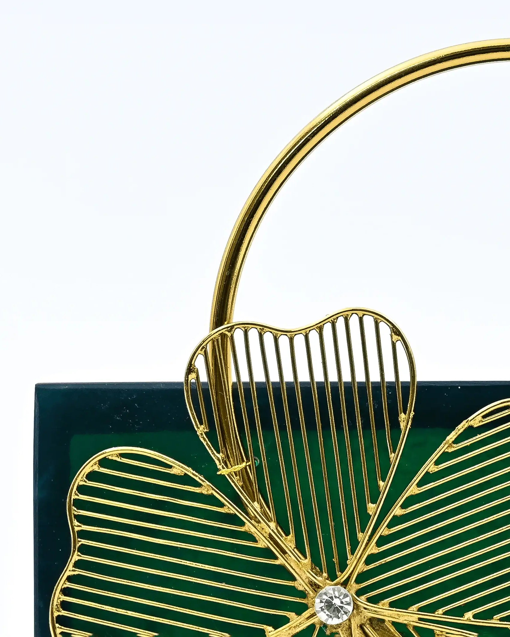 Sugarcrush Green luxury embellished clutch with handle - SUGARCRUSH