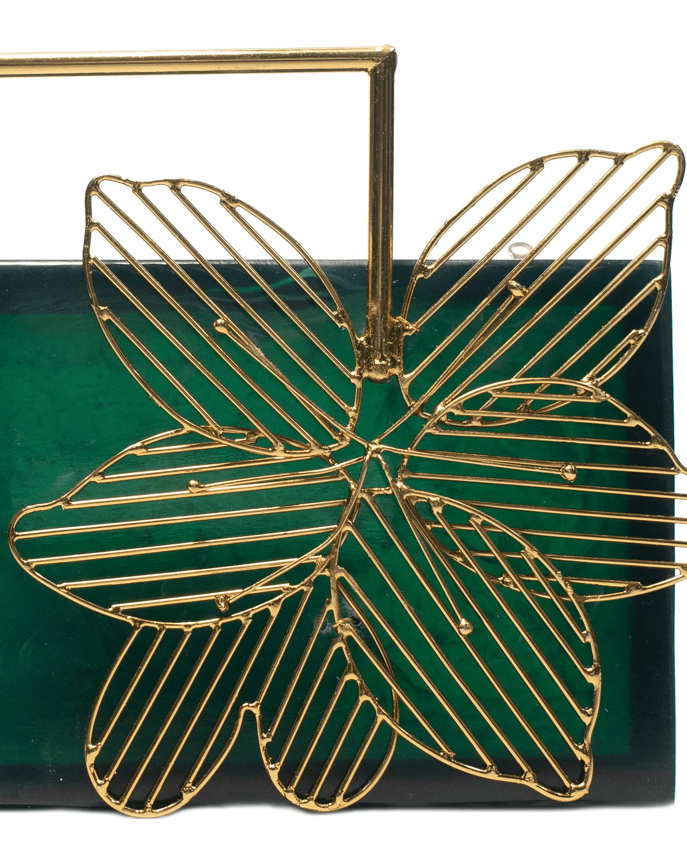 Sugarcrush green luxury embellished clutch with handle - SUGARCRUSH