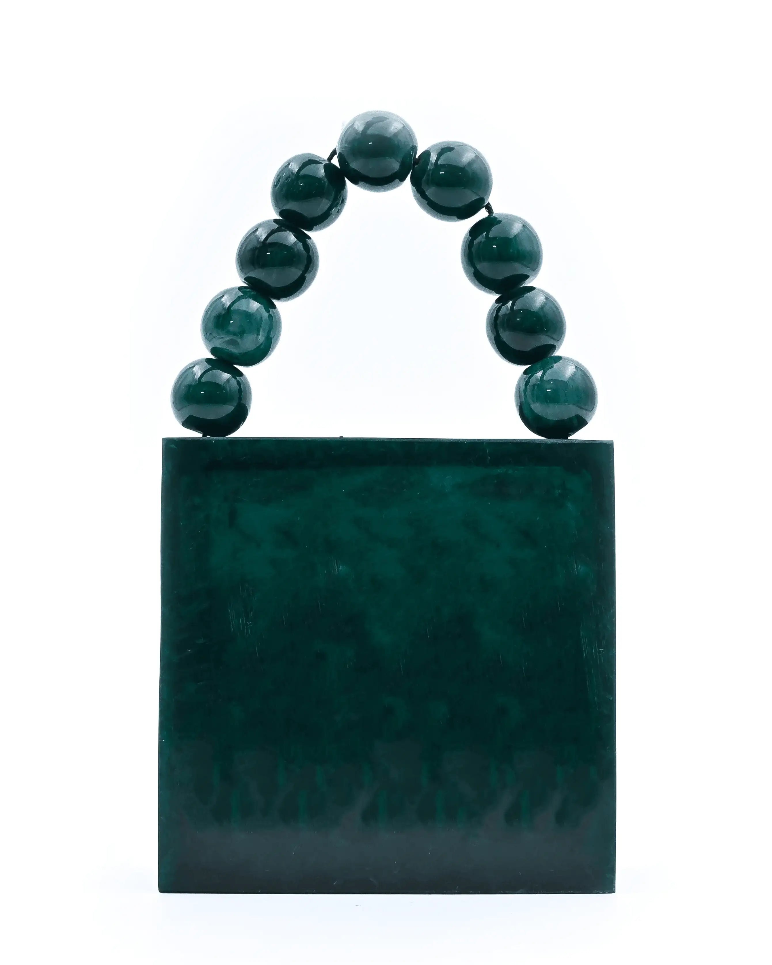 Sugarcrush Green luxury Mini embellished clutch with pearl handle - SUGARCRUSH