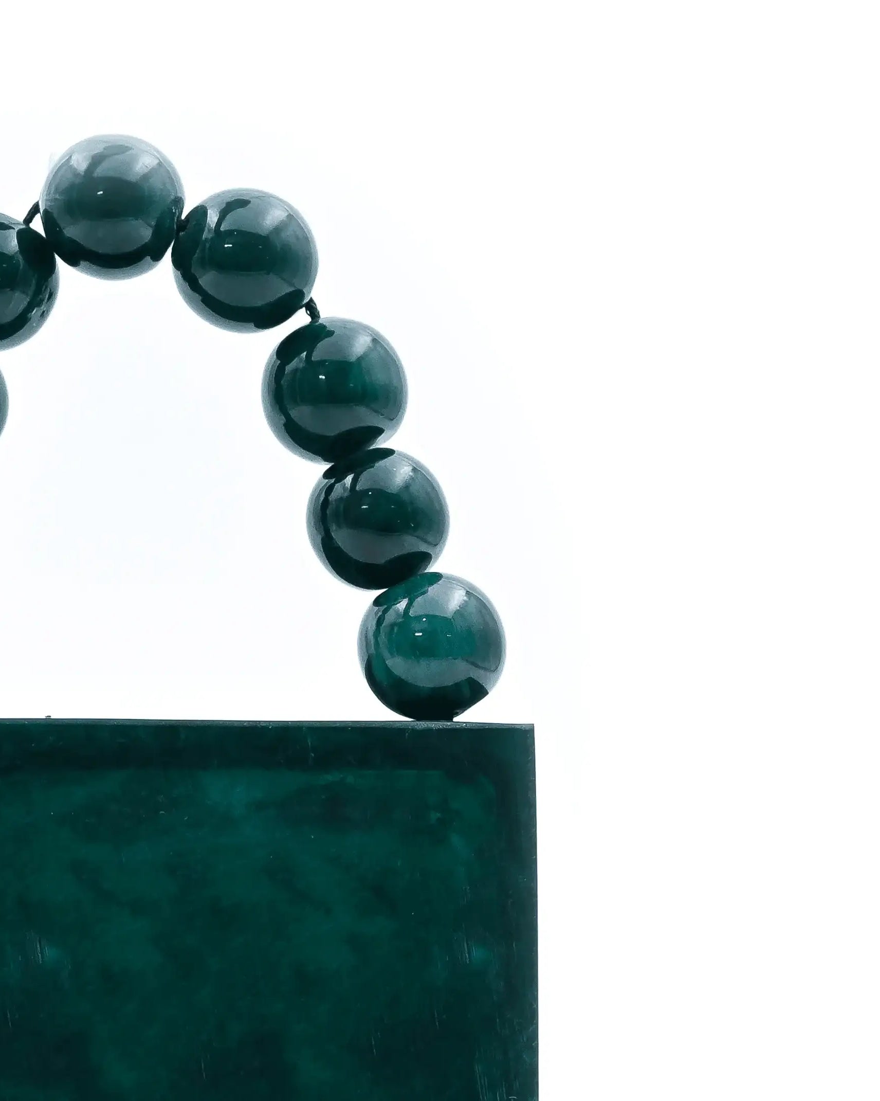 Sugarcrush Green luxury Mini embellished clutch with pearl handle - SUGARCRUSH