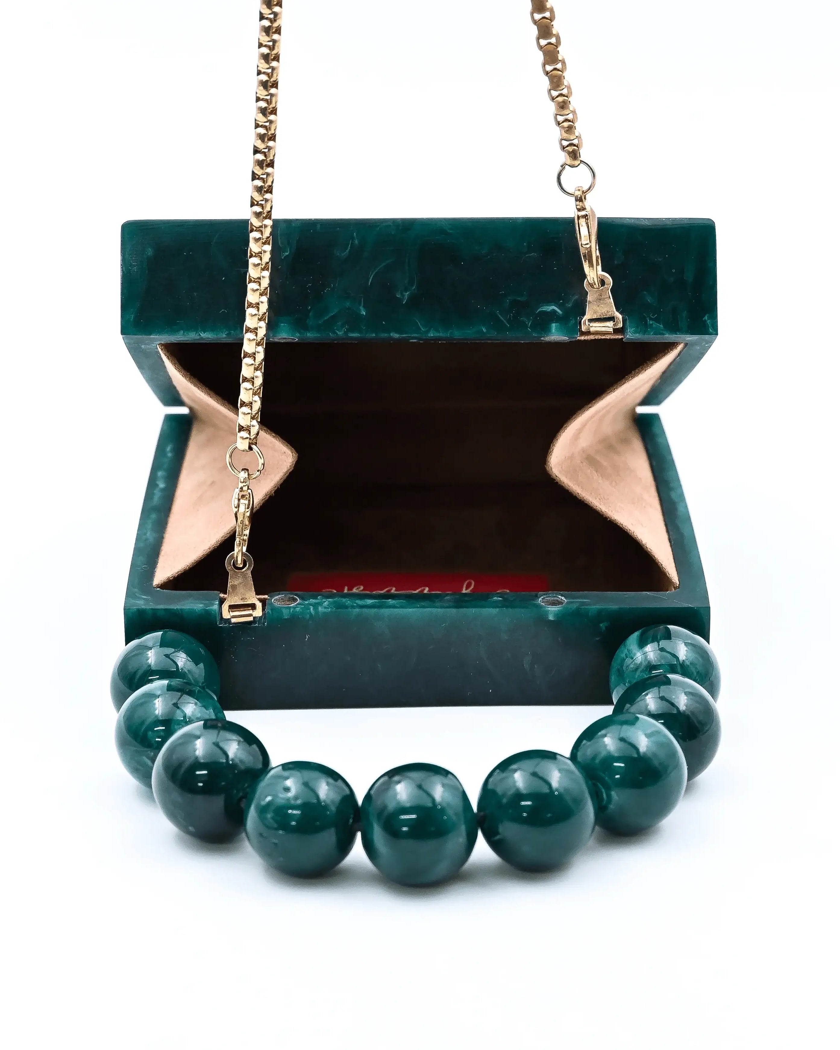 Sugarcrush Green luxury Mini embellished clutch with pearl handle - SUGARCRUSH