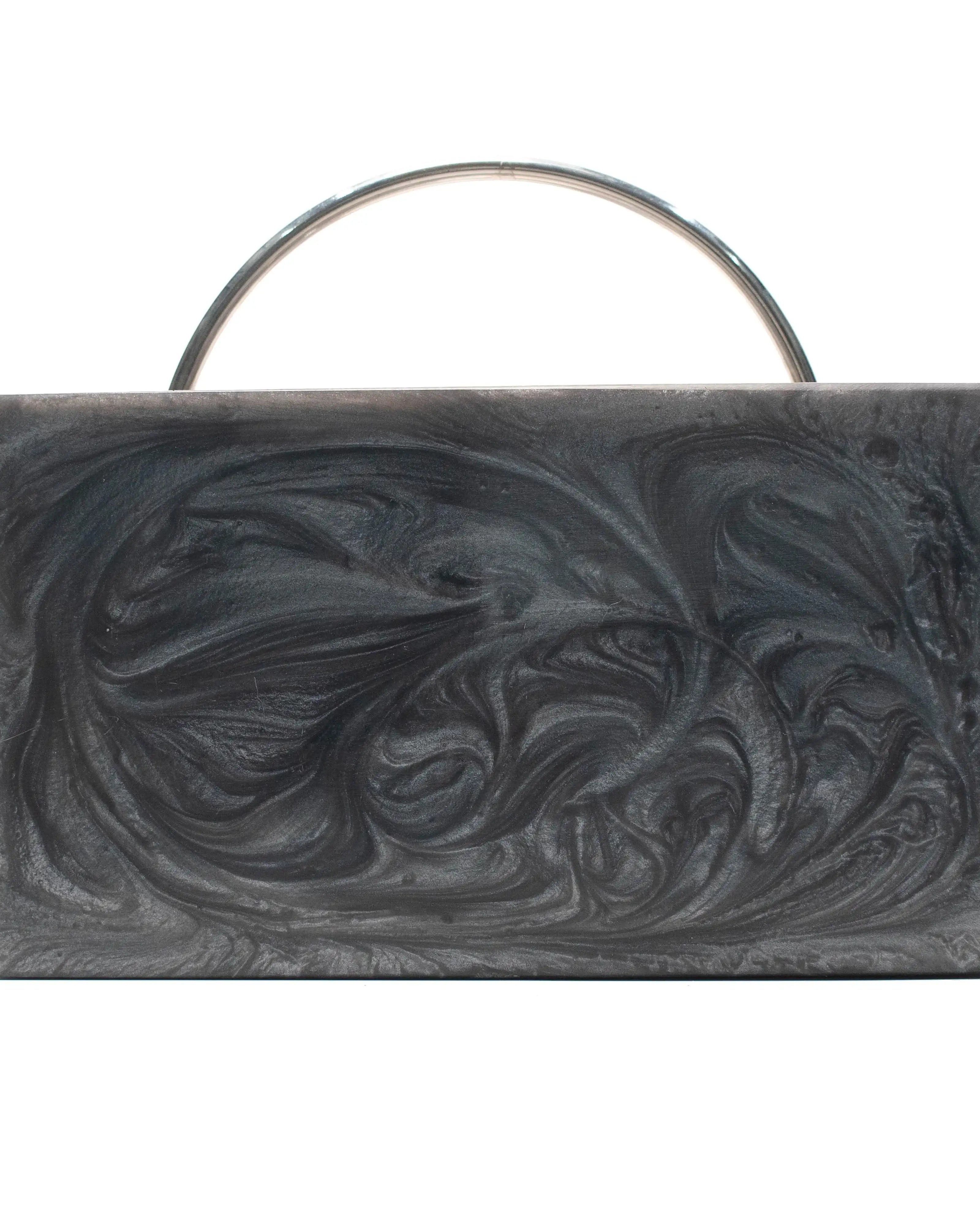 Sugarcrush Grey luxury embellished clutch with handle - SUGARCRUSH