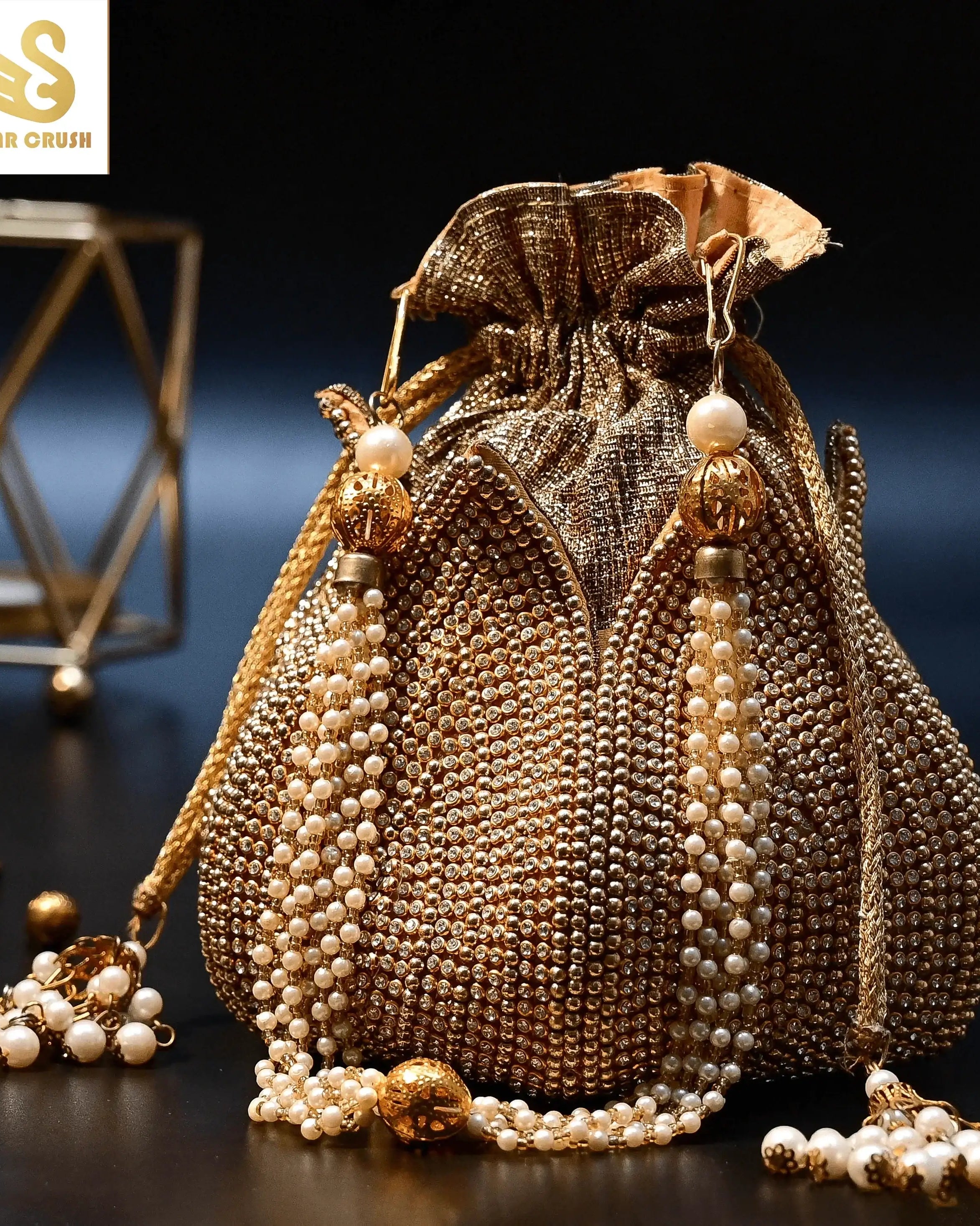 Rima Embroidered Mini Lotus Potli - SUGARCRUSH