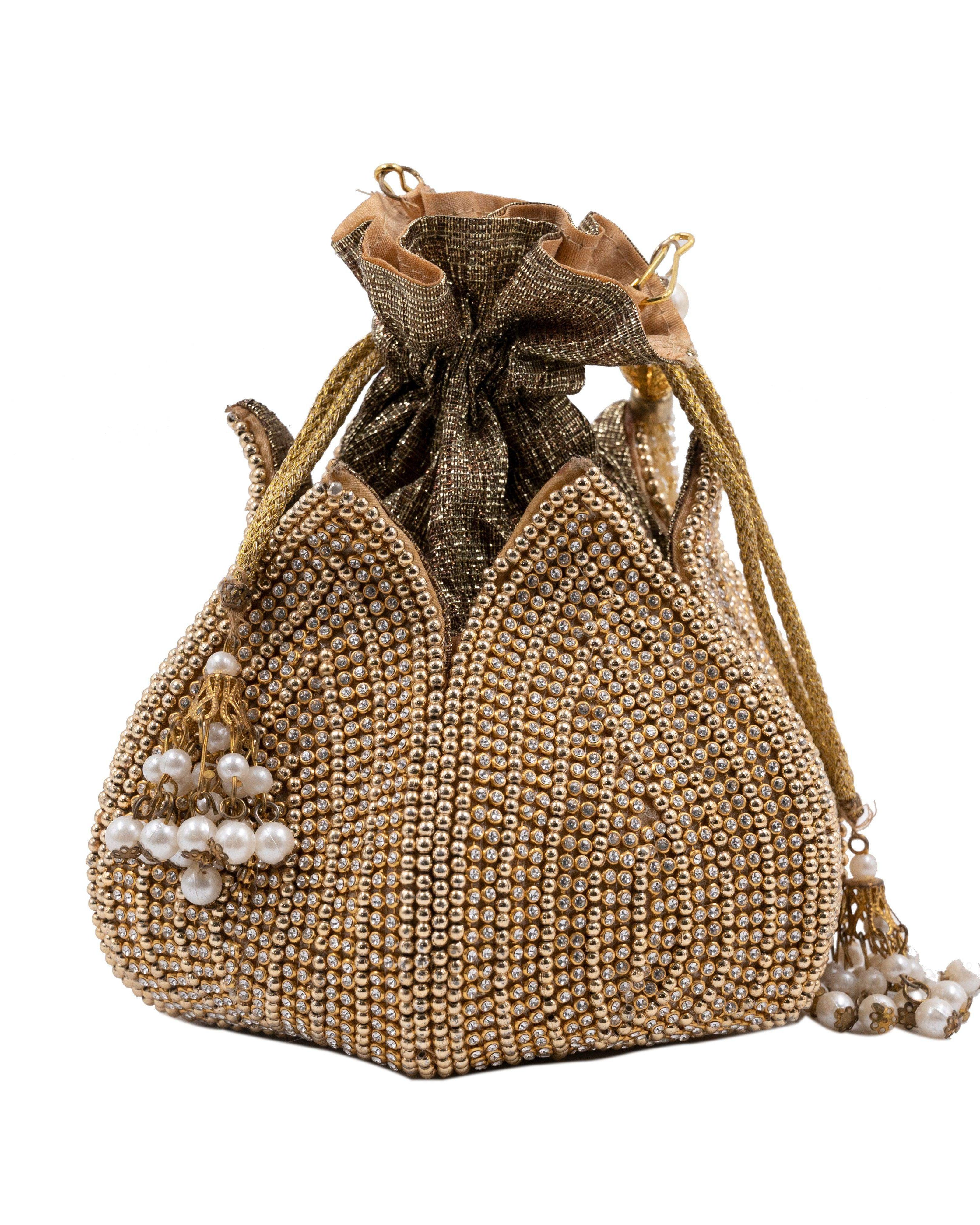 Rima Embroidered Mini Lotus Potli - SUGARCRUSH