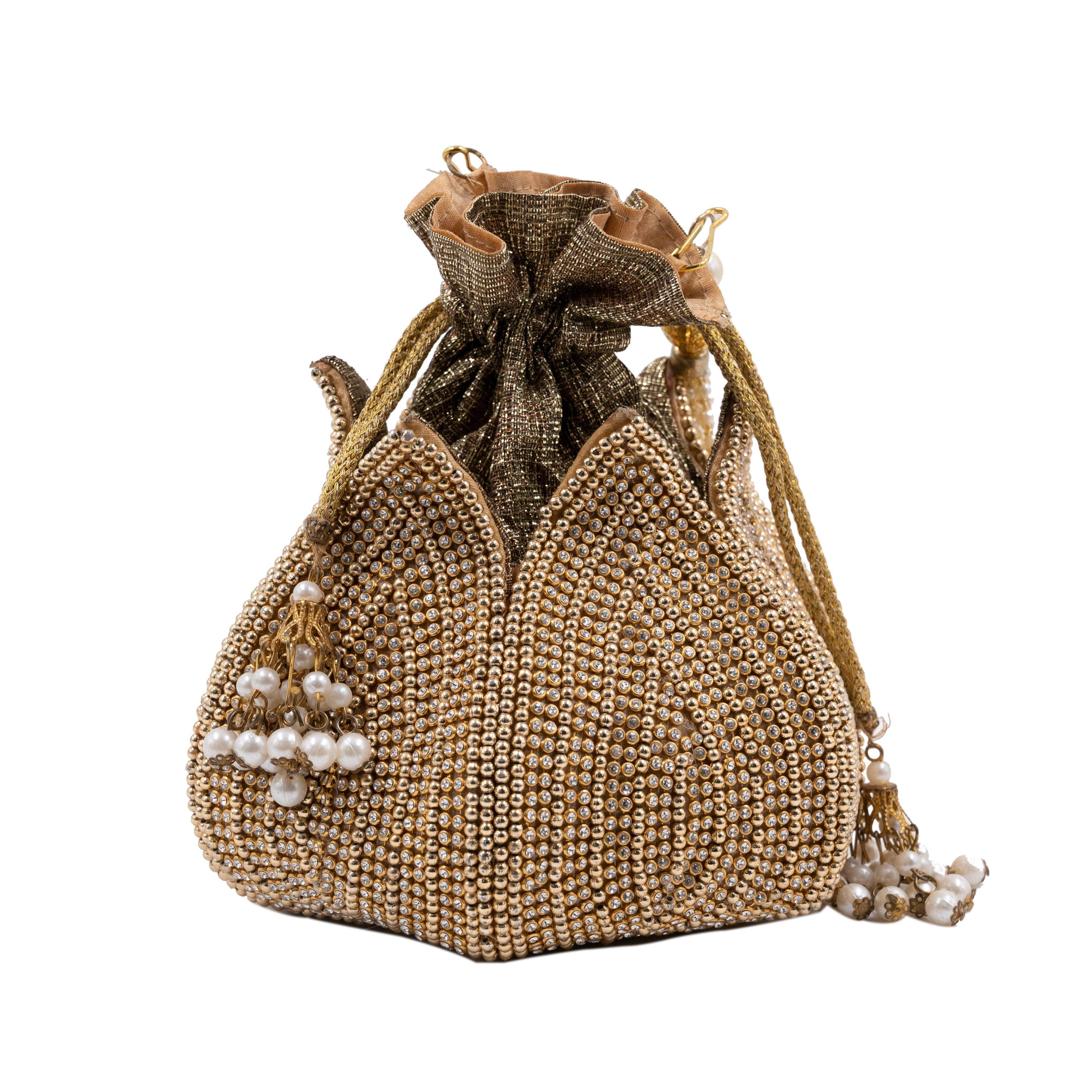 Rima Embroidered Mini Lotus Potli - SUGARCRUSH