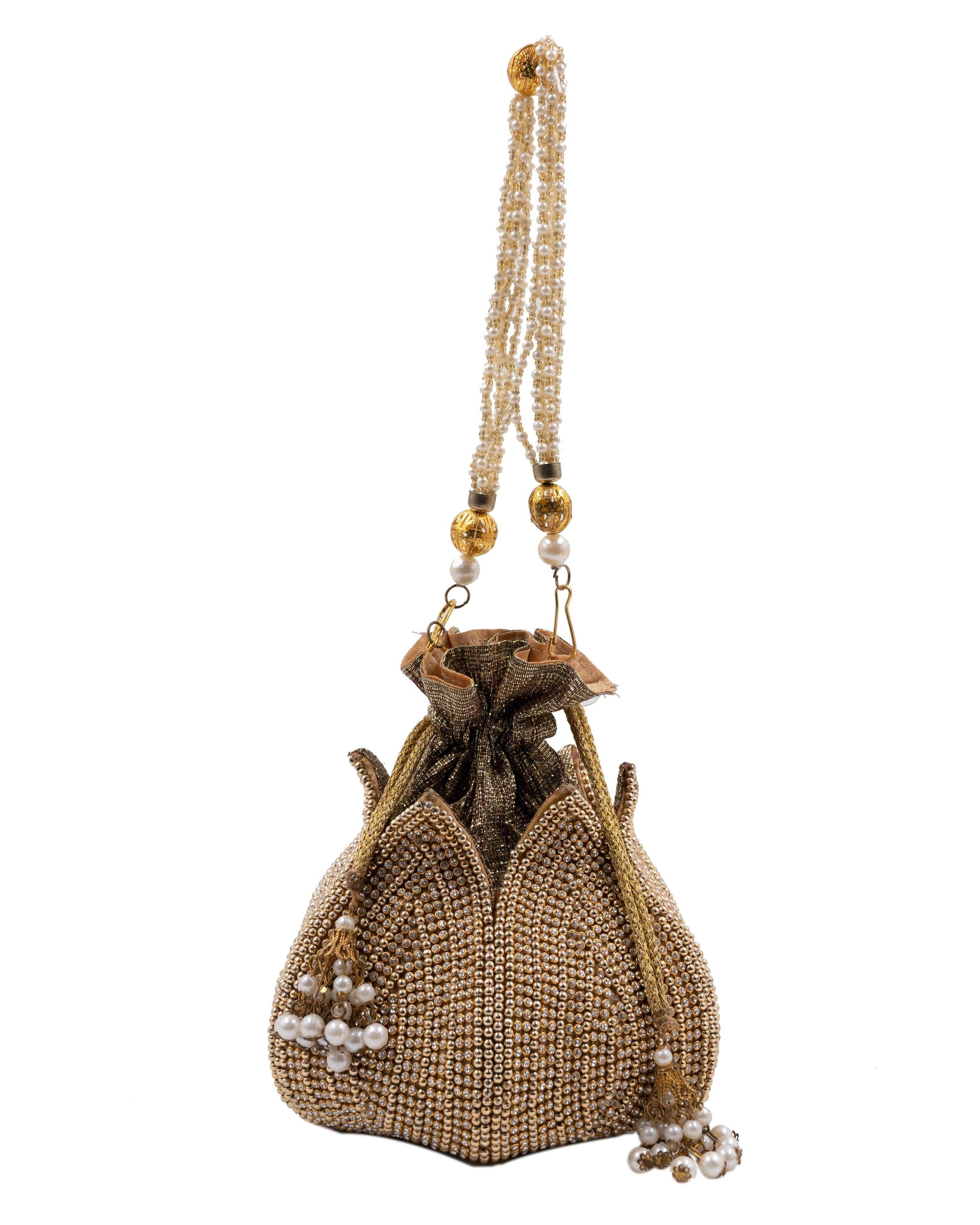 Rima Embroidered Mini Lotus Potli - SUGARCRUSH