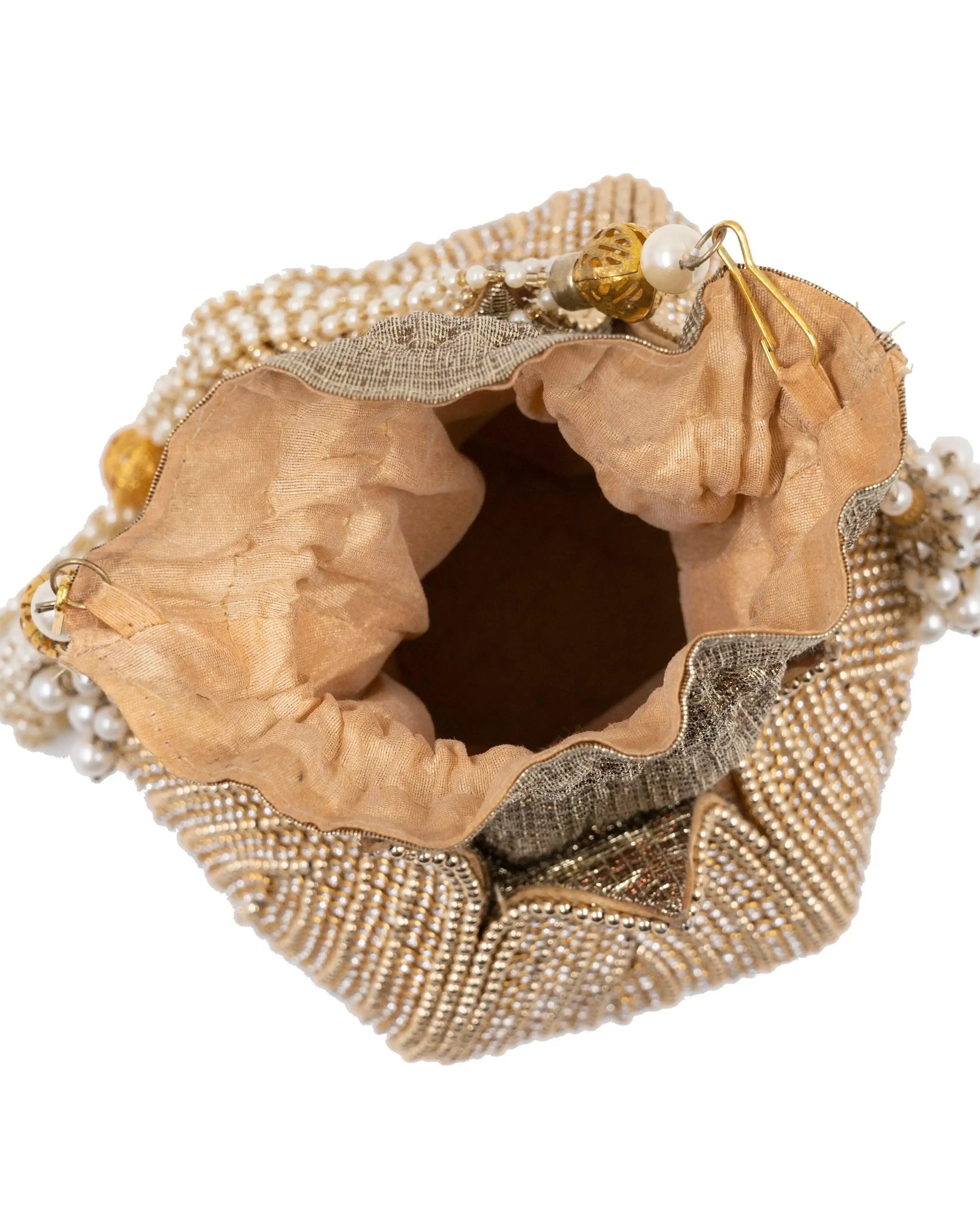 Rima Embroidered Mini Lotus Potli - SUGARCRUSH