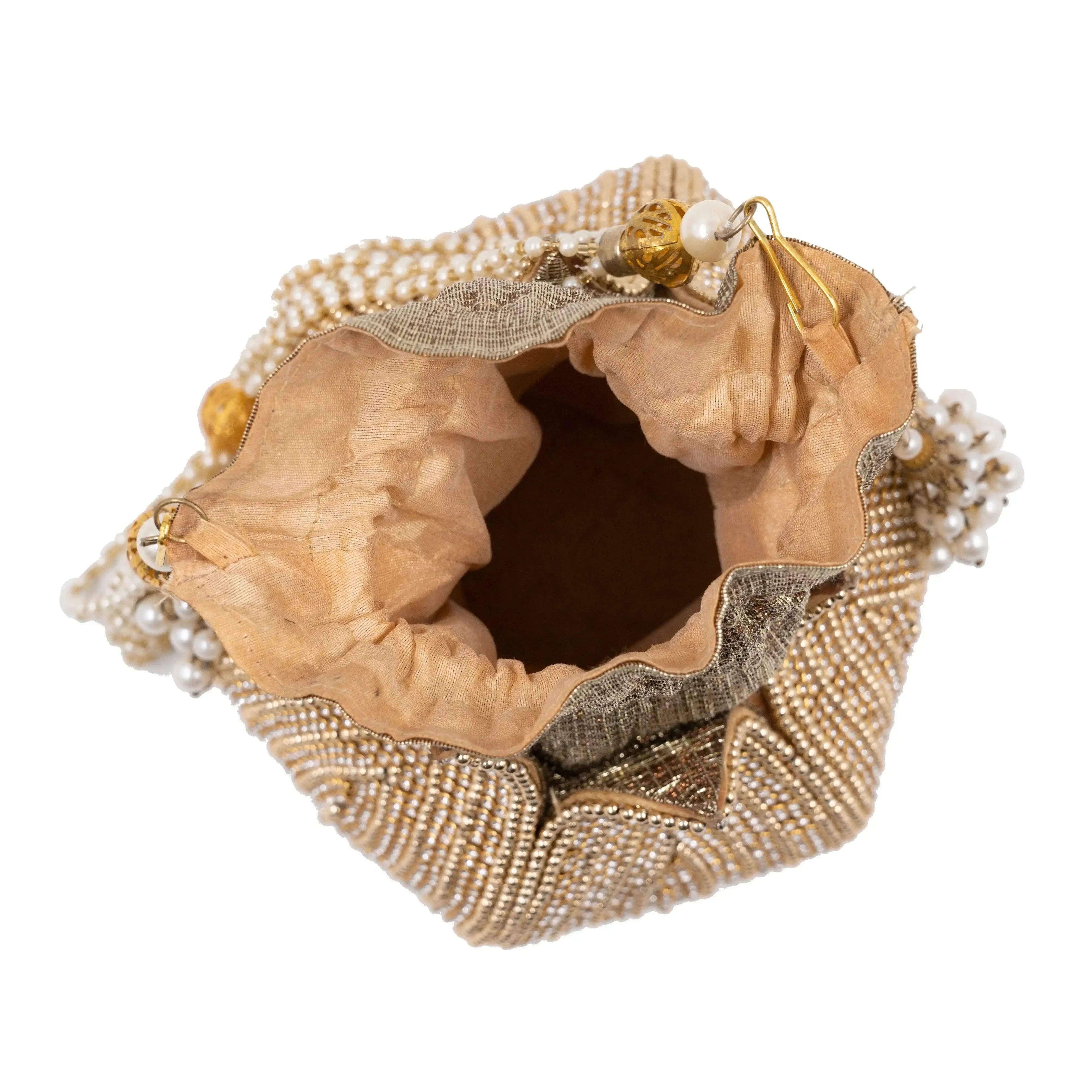 Rima Embroidered Mini Lotus Potli - SUGARCRUSH