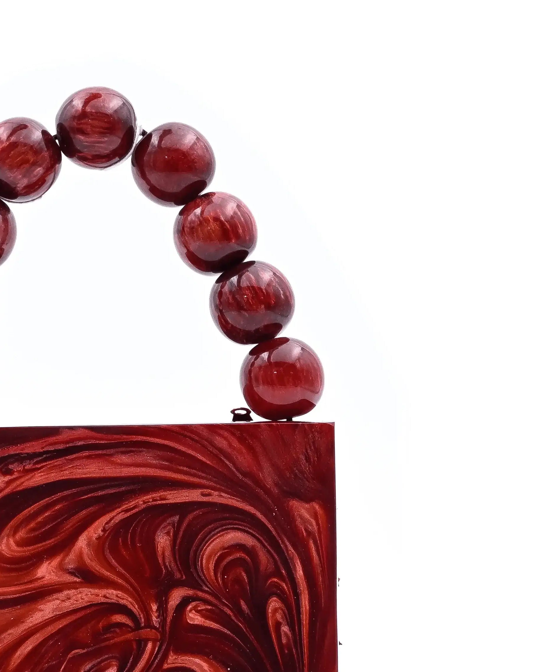 Sugarcrush Maroon luxury Mini embellished clutch with pearl handle - SUGARCRUSH