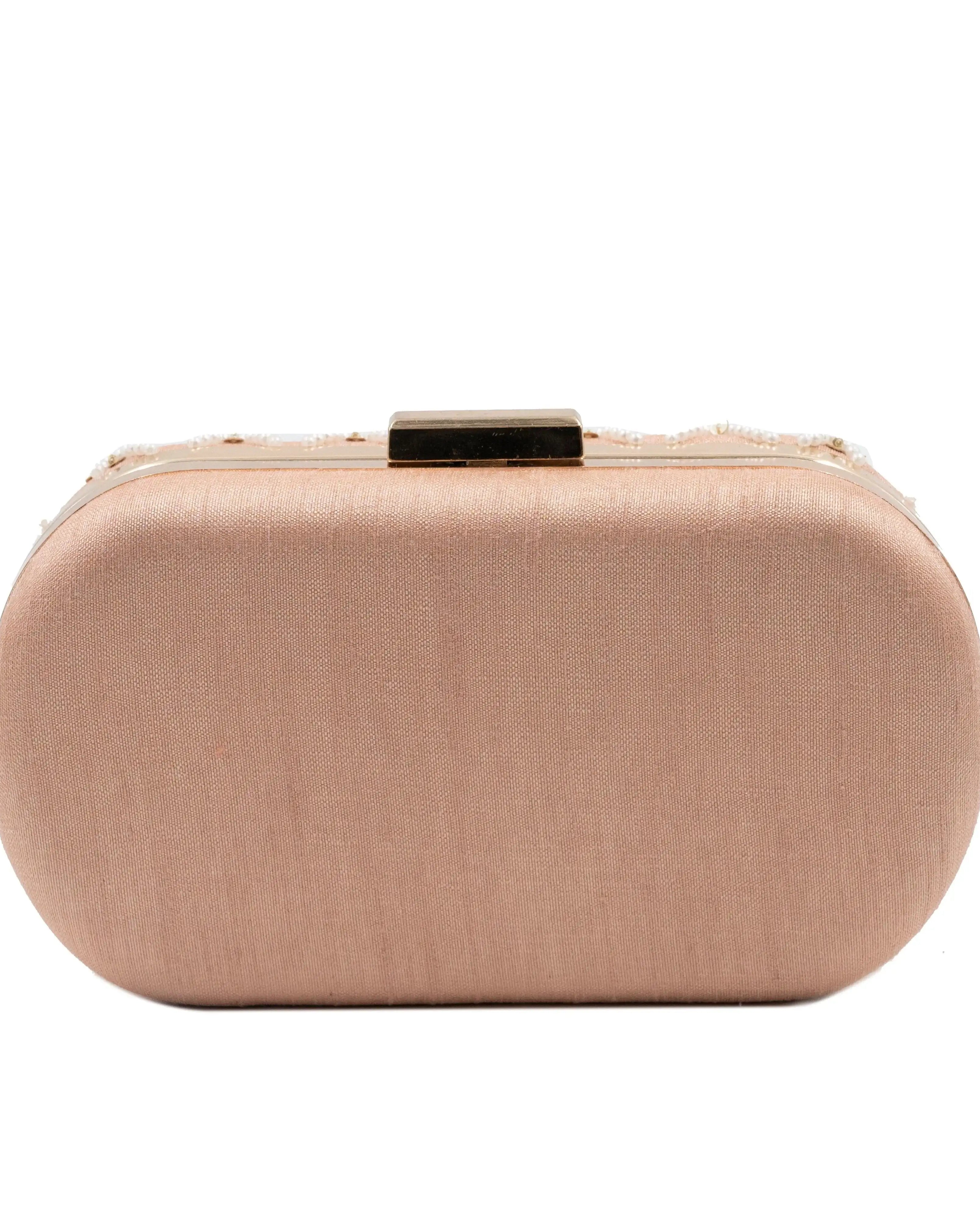 Sugarcrush peach embroidered Clutch - SUGARCRUSH