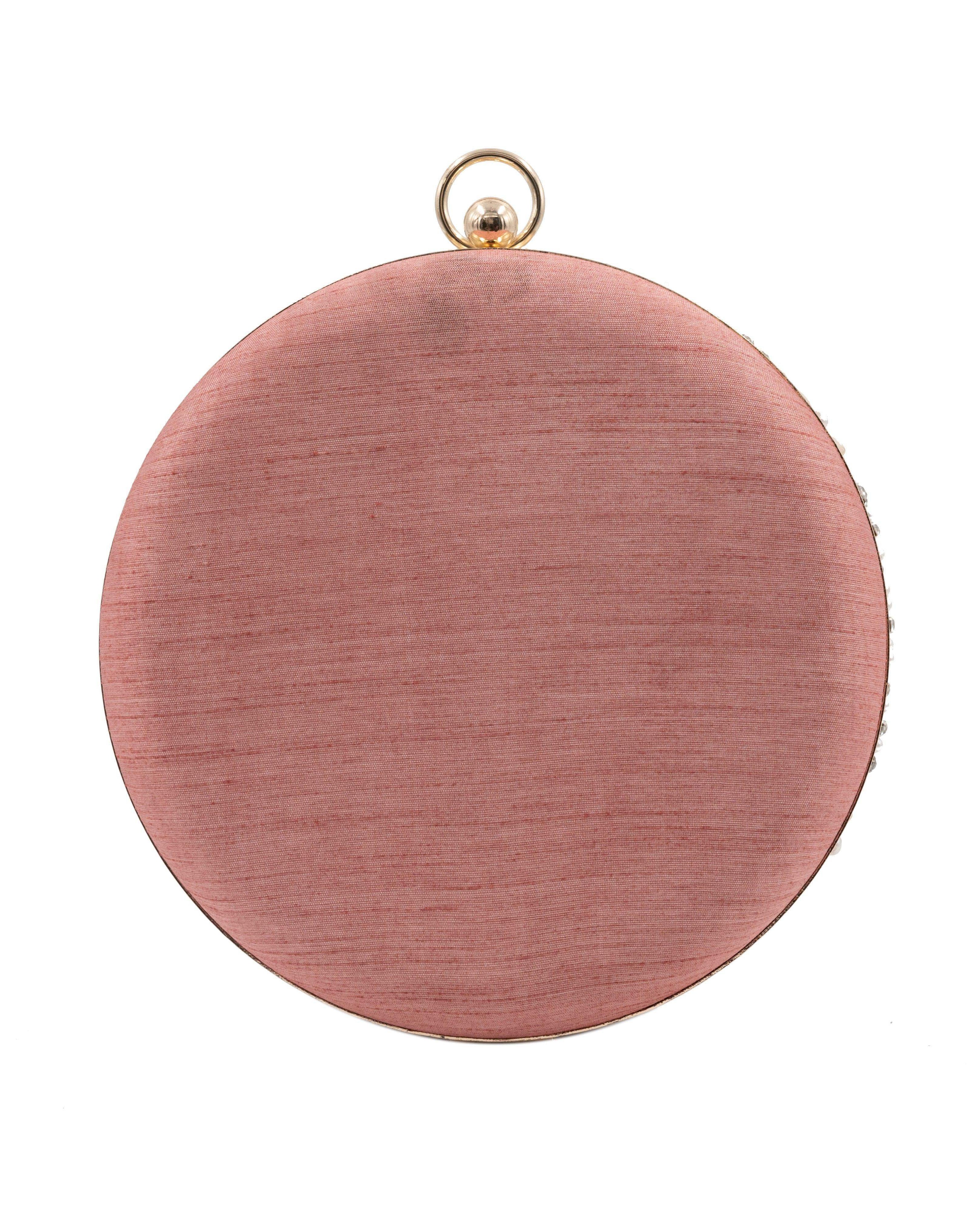 Sugarcrush Peach Pearl embroidered Clutch - SUGARCRUSH