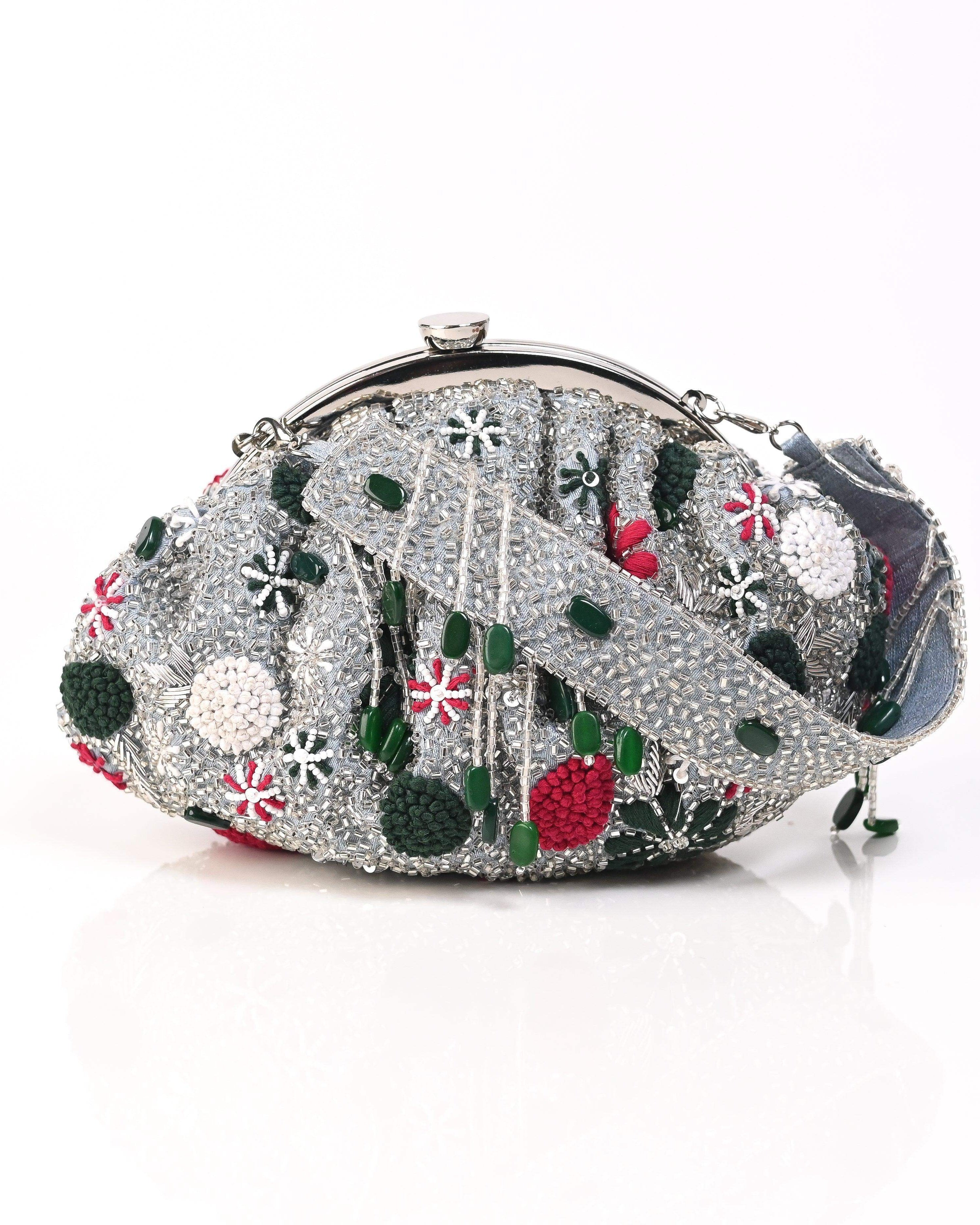 Sugarcrush Silver Soft Pouch with Handle - SUGARCRUSH