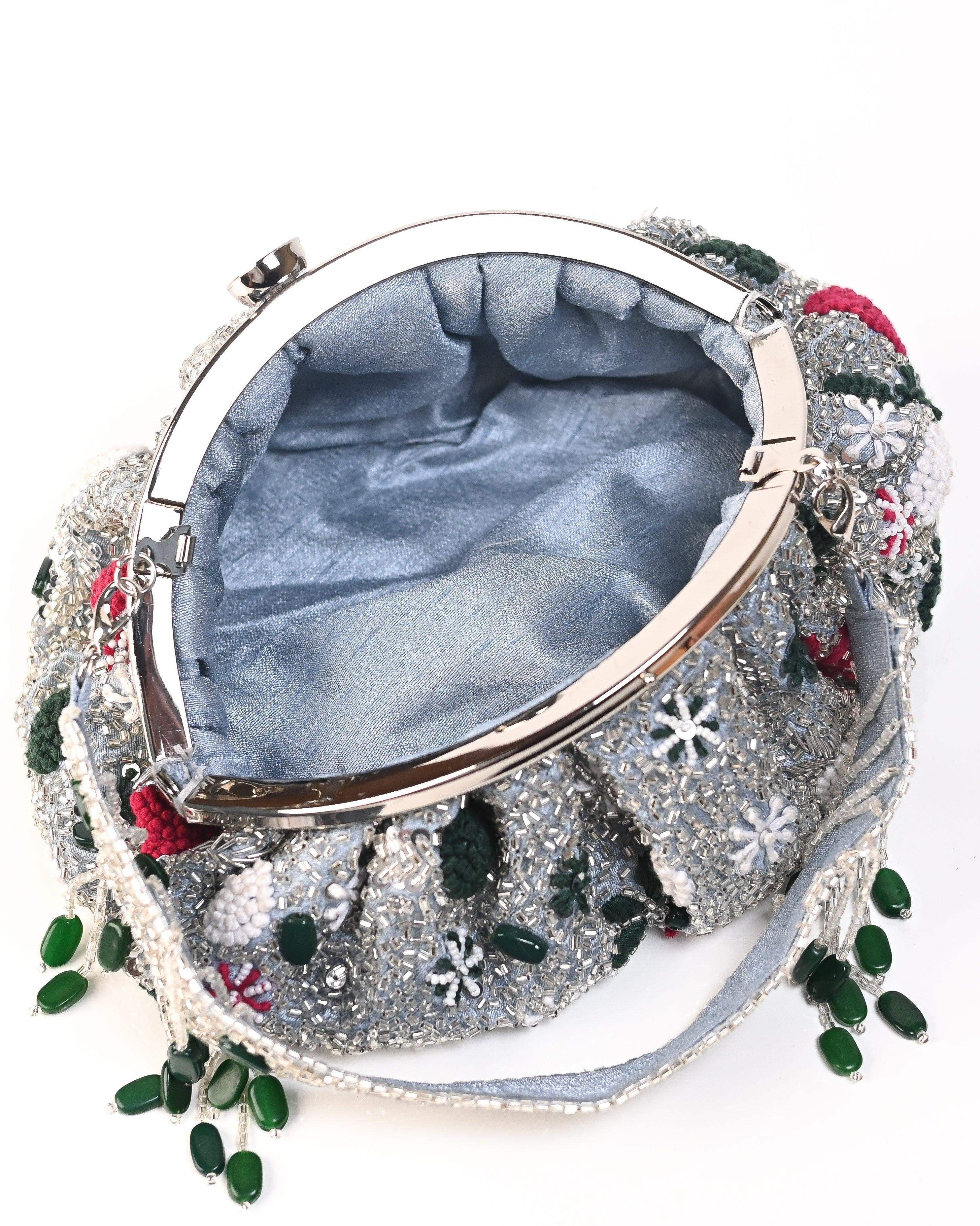 Sugarcrush Silver Soft Pouch with Handle - SUGARCRUSH