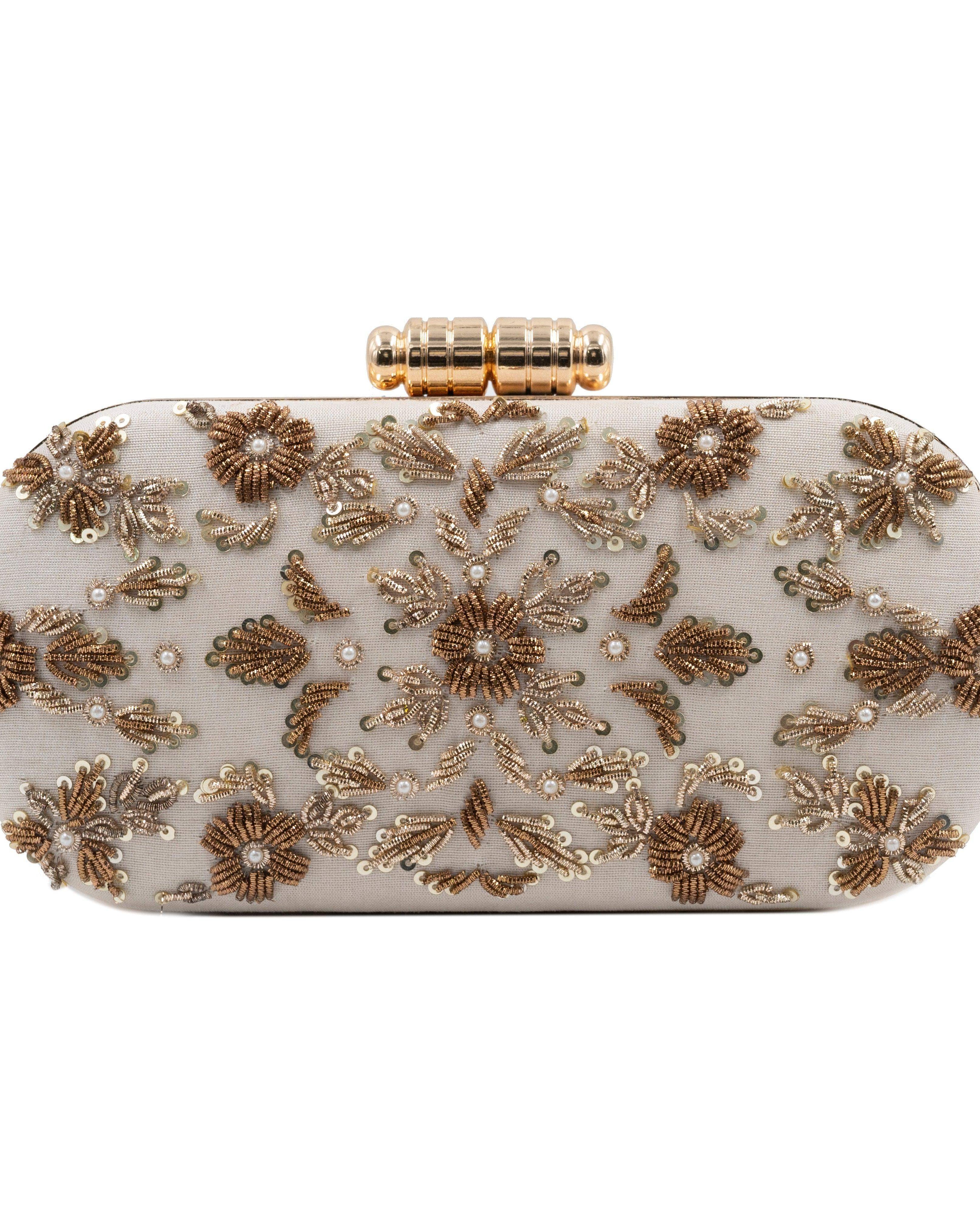 Sugarcrush white embroidered Clutch - SUGARCRUSH