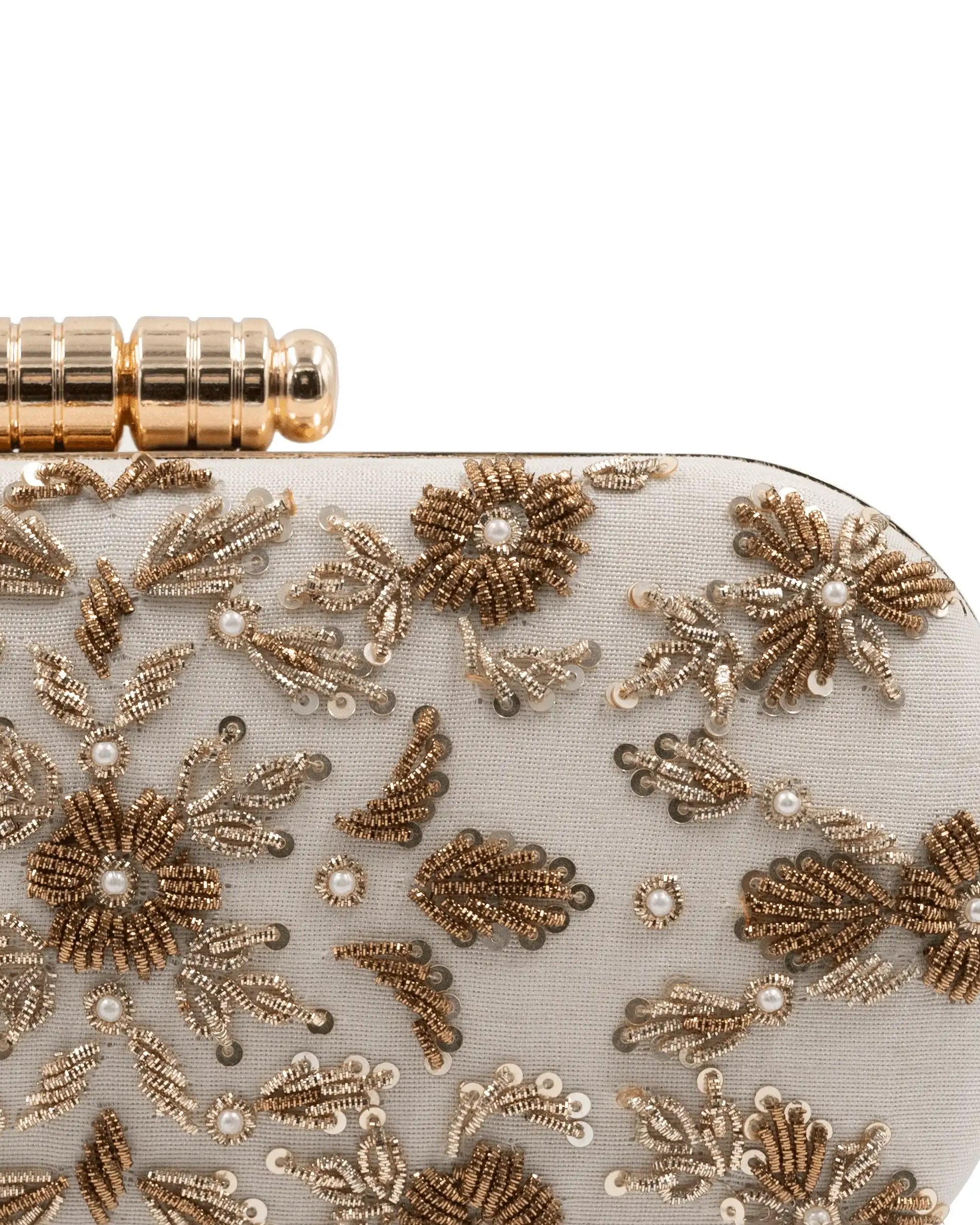 Sugarcrush white embroidered Clutch - SUGARCRUSH