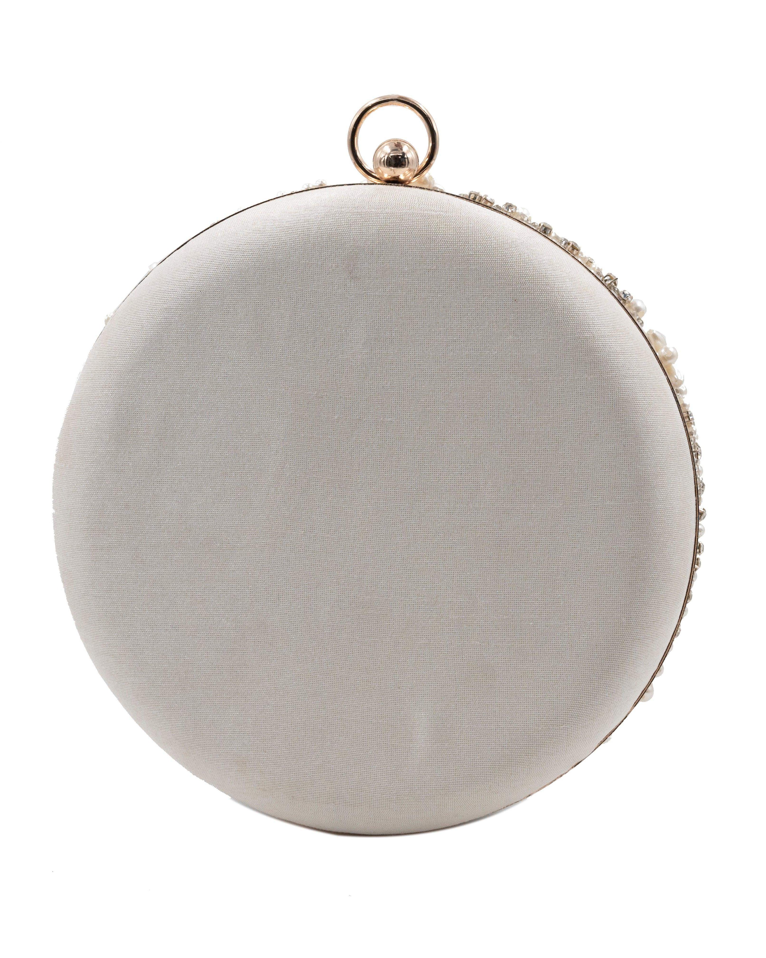 Sugarcrush White Pearl embroidered Clutch - SUGARCRUSH