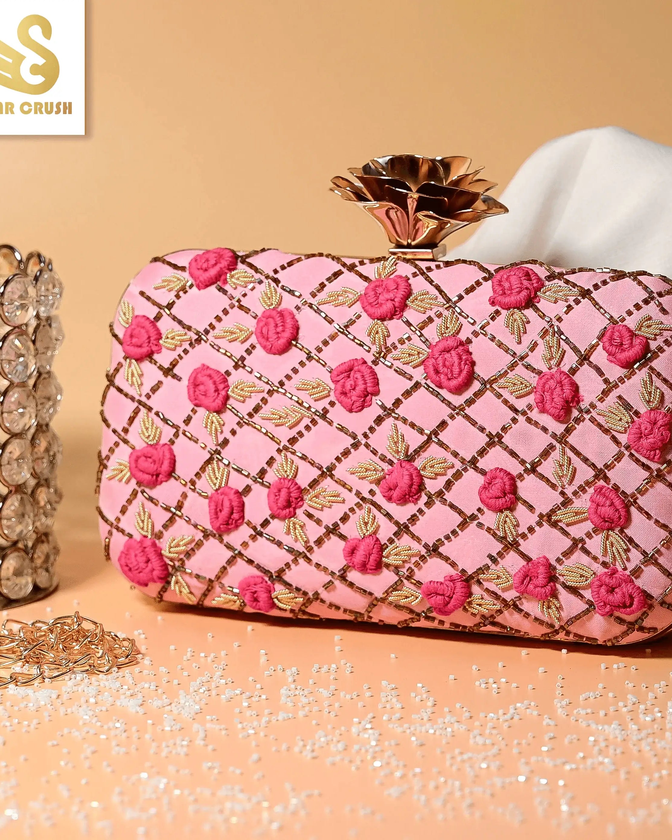 Sugarcrush Pink floral Clutch - SUGARCRUSH