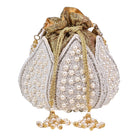 Diya Embroidered Mini Lotus Potli - SUGARCRUSH