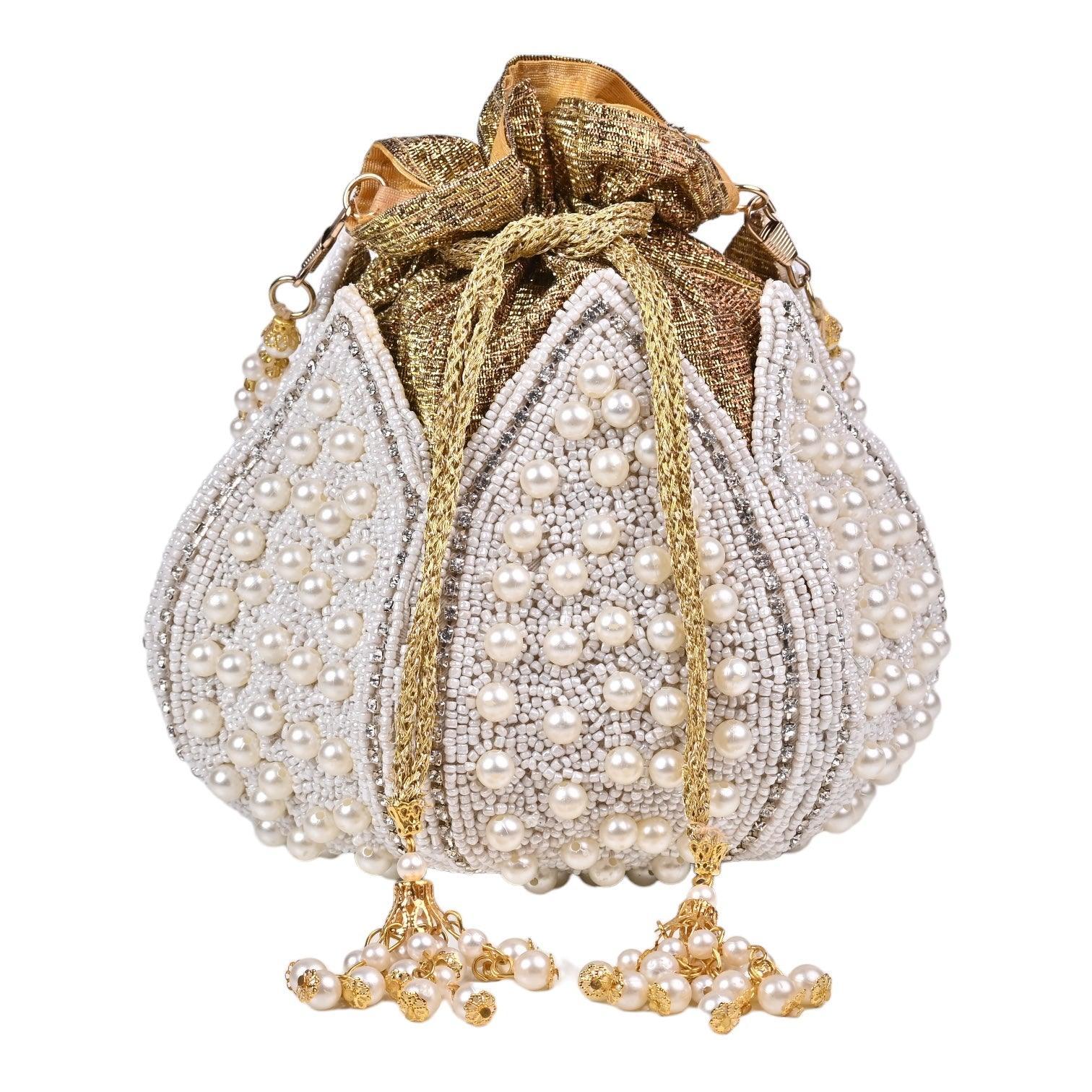 Diya Embroidered Mini Lotus Potli - SUGARCRUSH