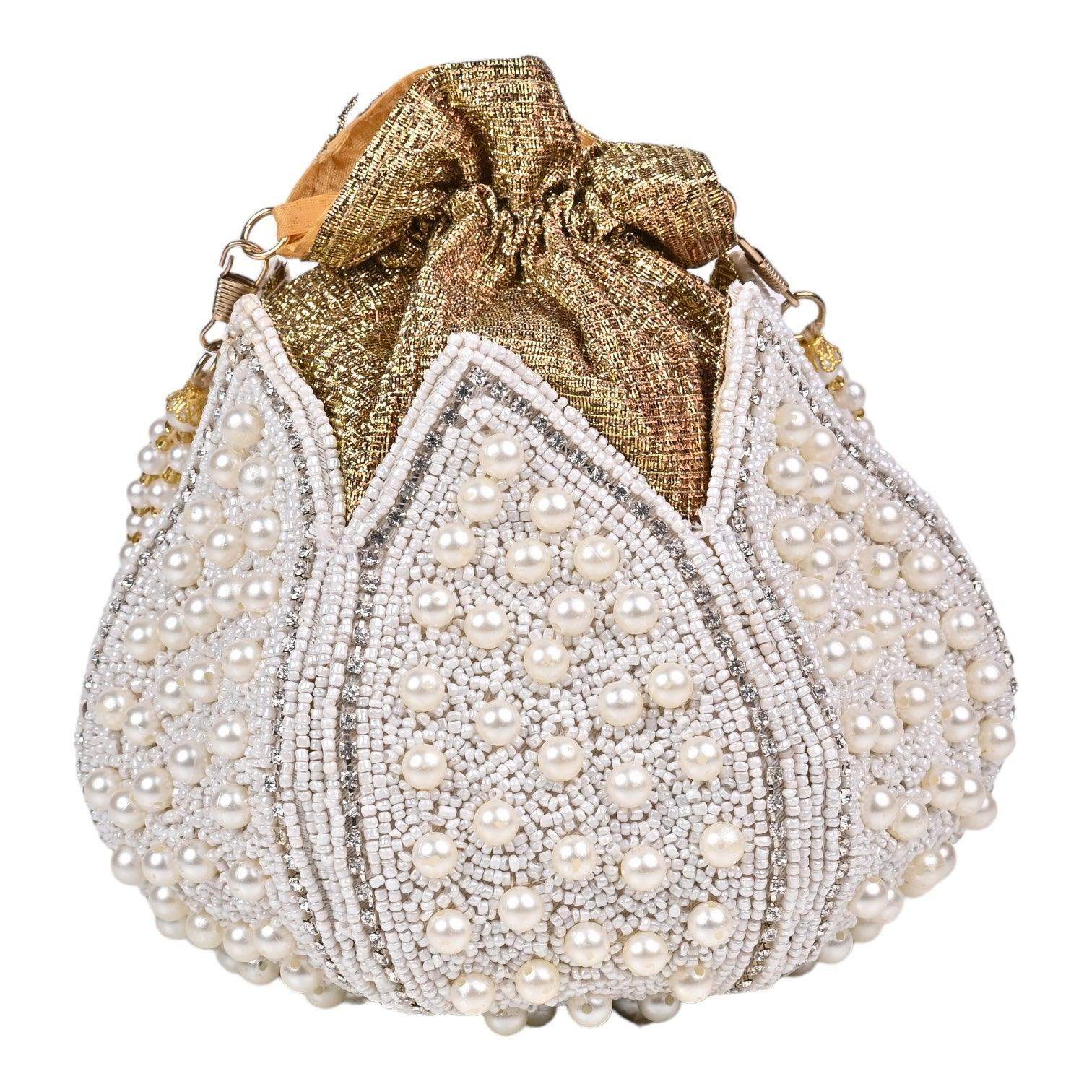 Diya Embroidered Mini Lotus Potli - SUGARCRUSH