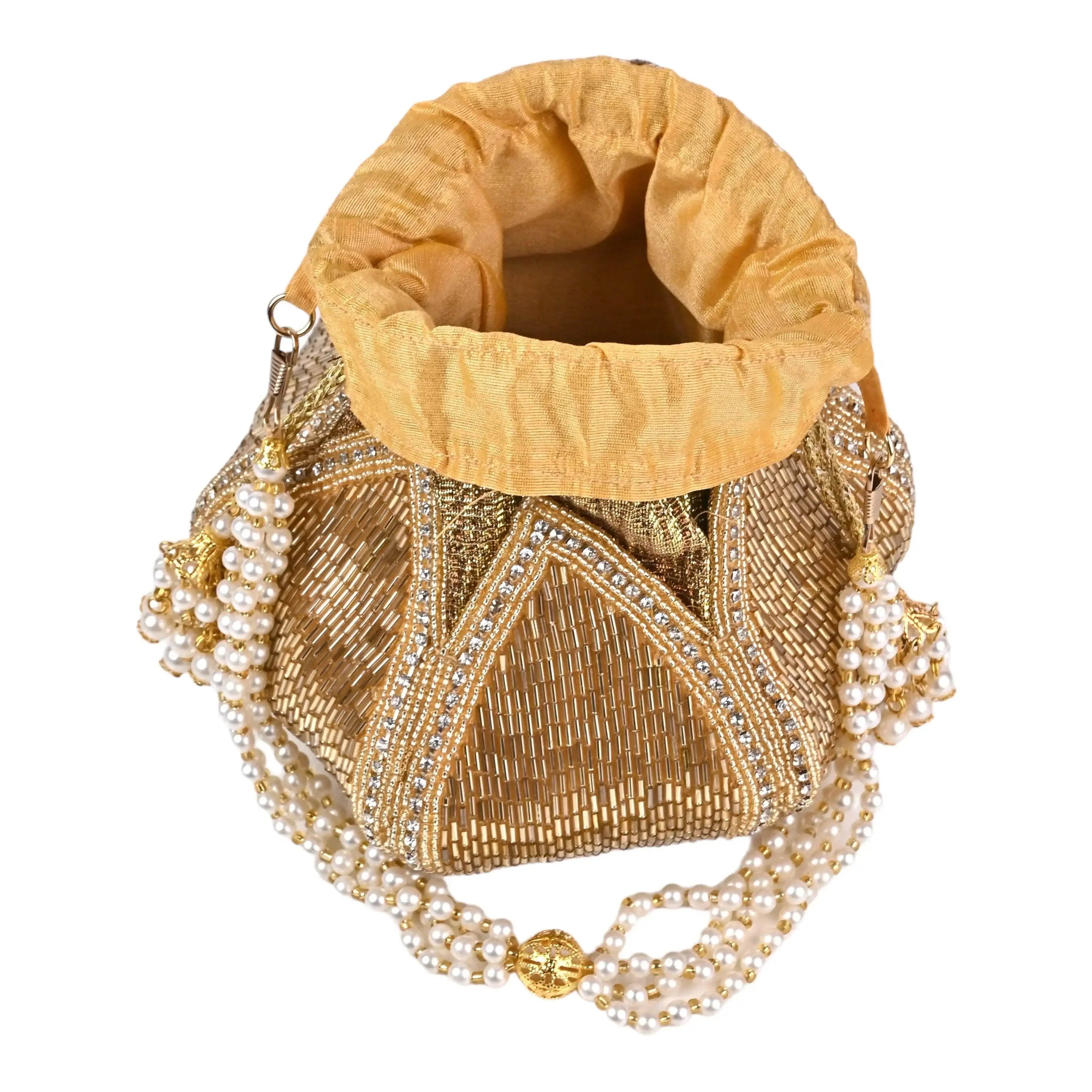 Shanaya Embroidered Mini Lotus Potli - SUGARCRUSH