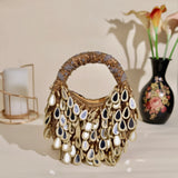 AMNA SUEDE SHEESHA EMBELLISHED BAG
