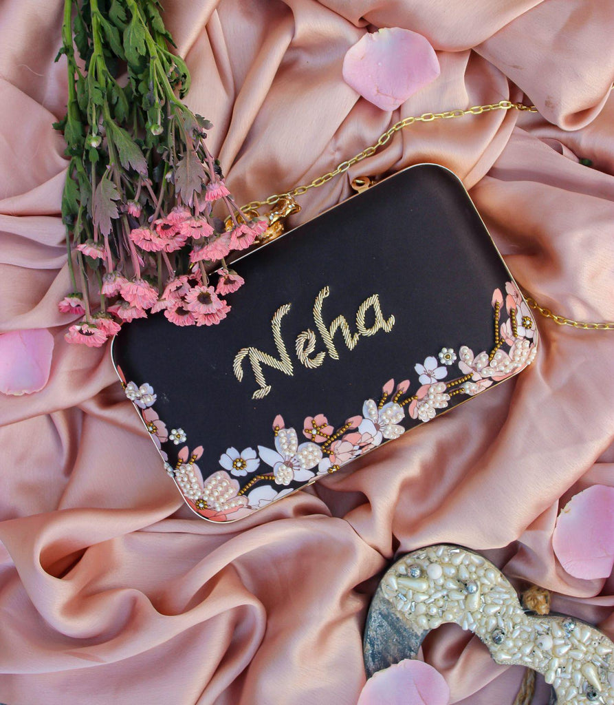 Customised Embroidered Bridal Clutch - SUGARCRUSH