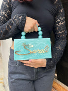 Customised Party Resin Name Clutch With Pearl Handle - SUGARCRUSH