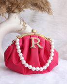 Customised Velvet Diamond studdded Initial Name Batua Bag - SUGARCRUSH