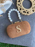 Customised Velvet Diamond studdded Initial Name clutch - SUGARCRUSH