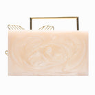 Sugarcrush beige luxury Bridal embellished clutch with handle - SUGARCRUSH