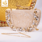 Sugarcrush beige luxury embellished clutch - SUGARCRUSH