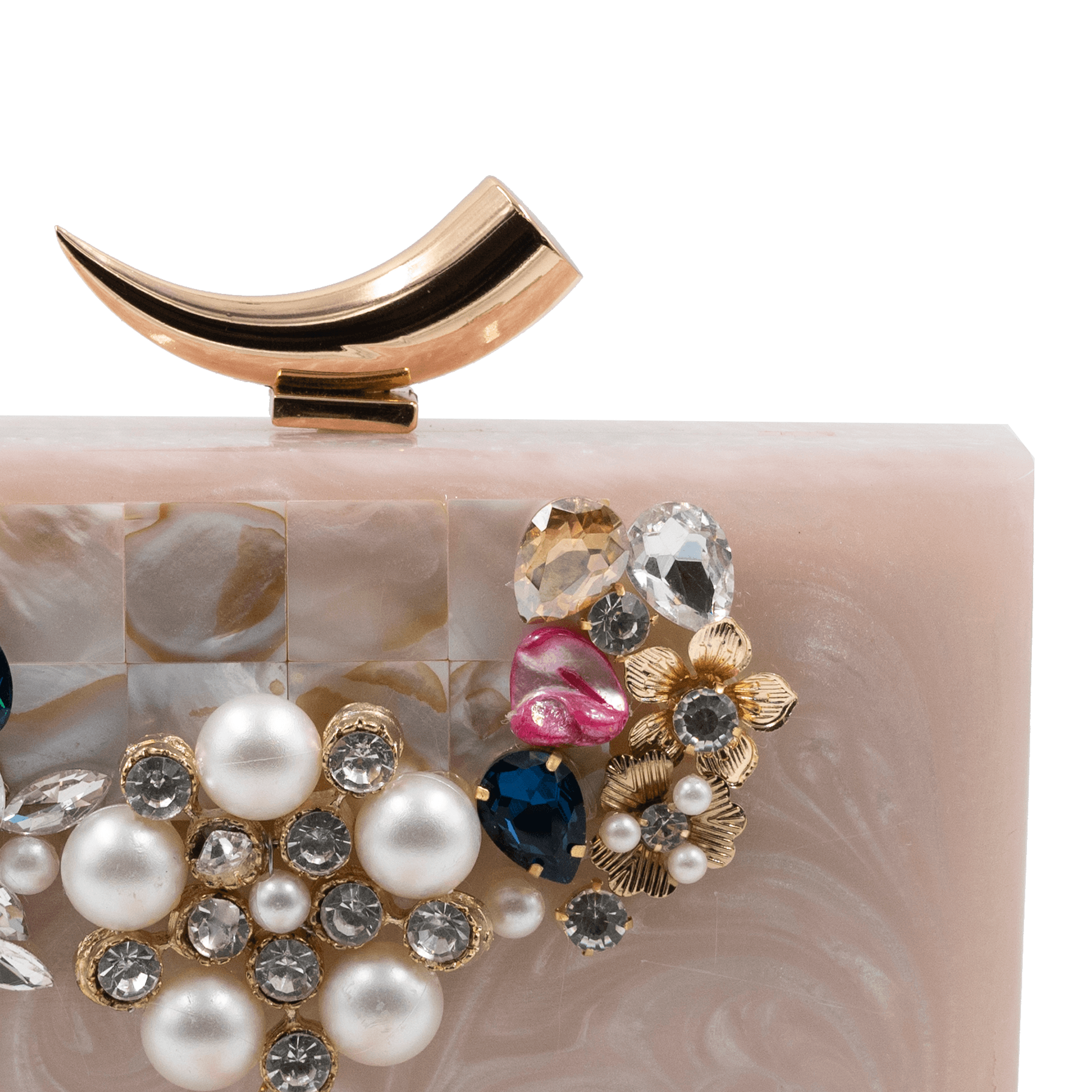 Sugarcrush beige luxury embellished clutch - SUGARCRUSH