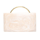 Sugarcrush beige luxury embellished clutch with pearl handle - SUGARCRUSH