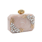 Sugarcrush beige luxury Resin Bridal embellished clutch - SUGARCRUSH