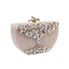 Sugarcrush beige luxury Resin Bridal embellished clutchl - SUGARCRUSH