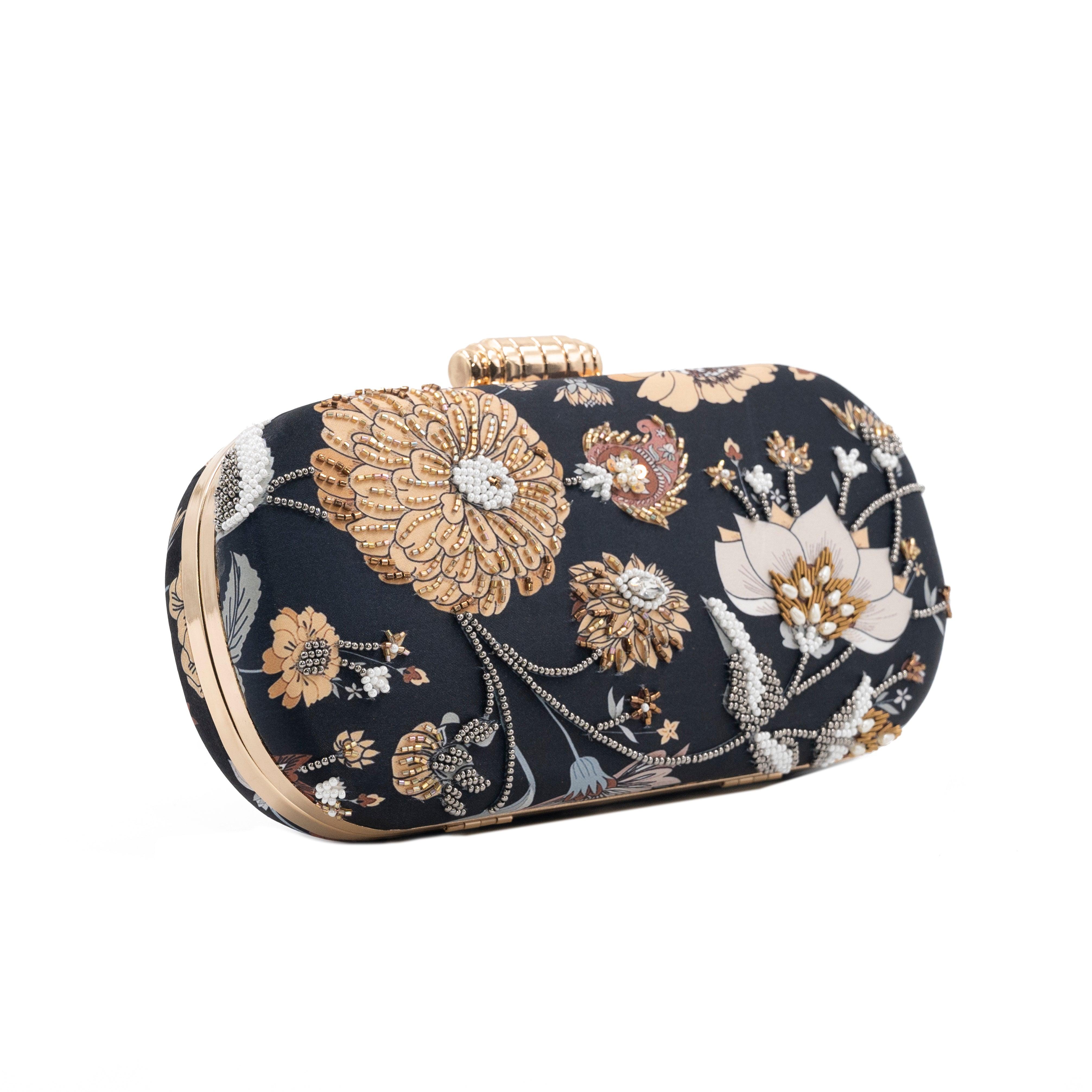 Sugarcrush Black embroidered Clutch - SUGARCRUSH