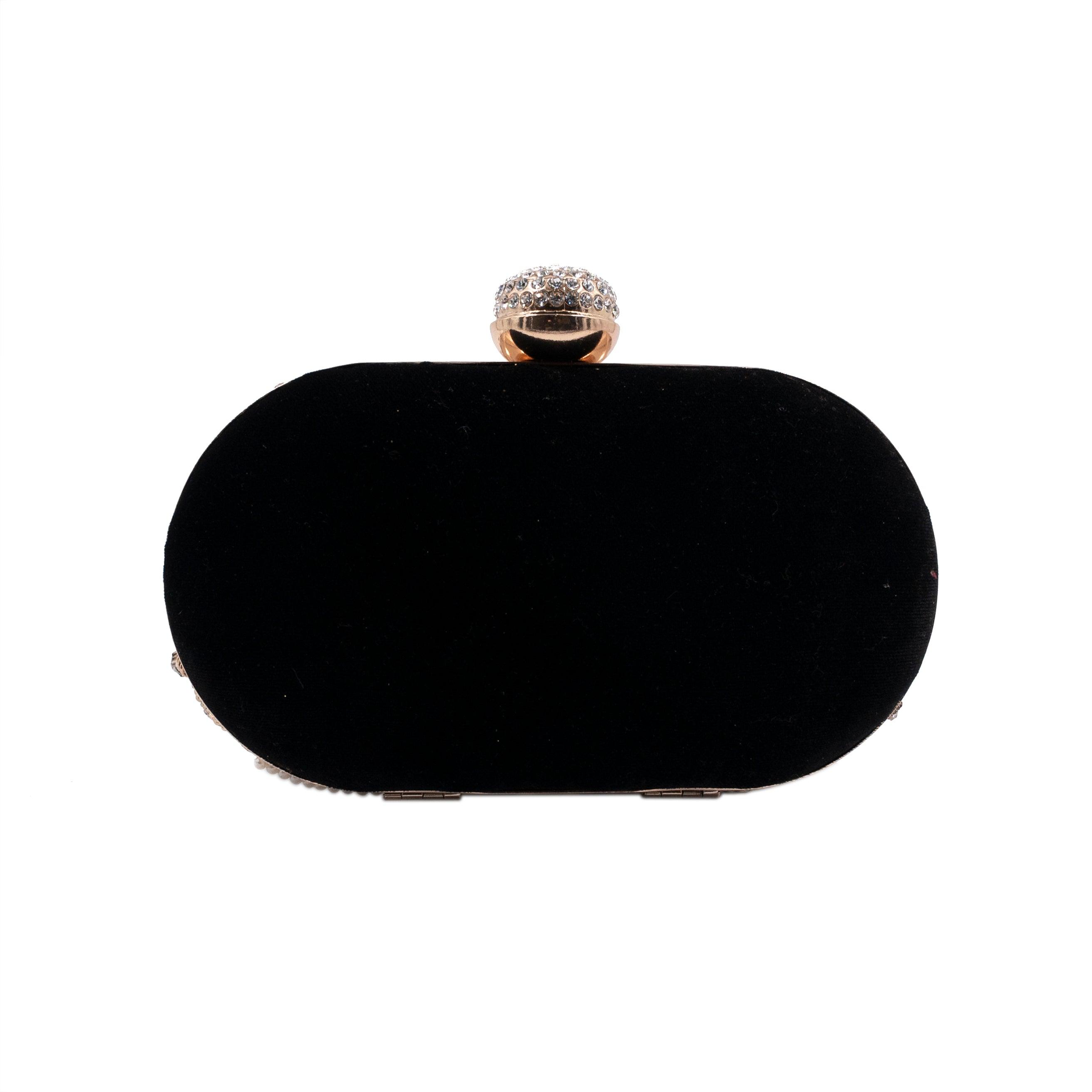 Sugarcrush black embroidered Clutch - SUGARCRUSH