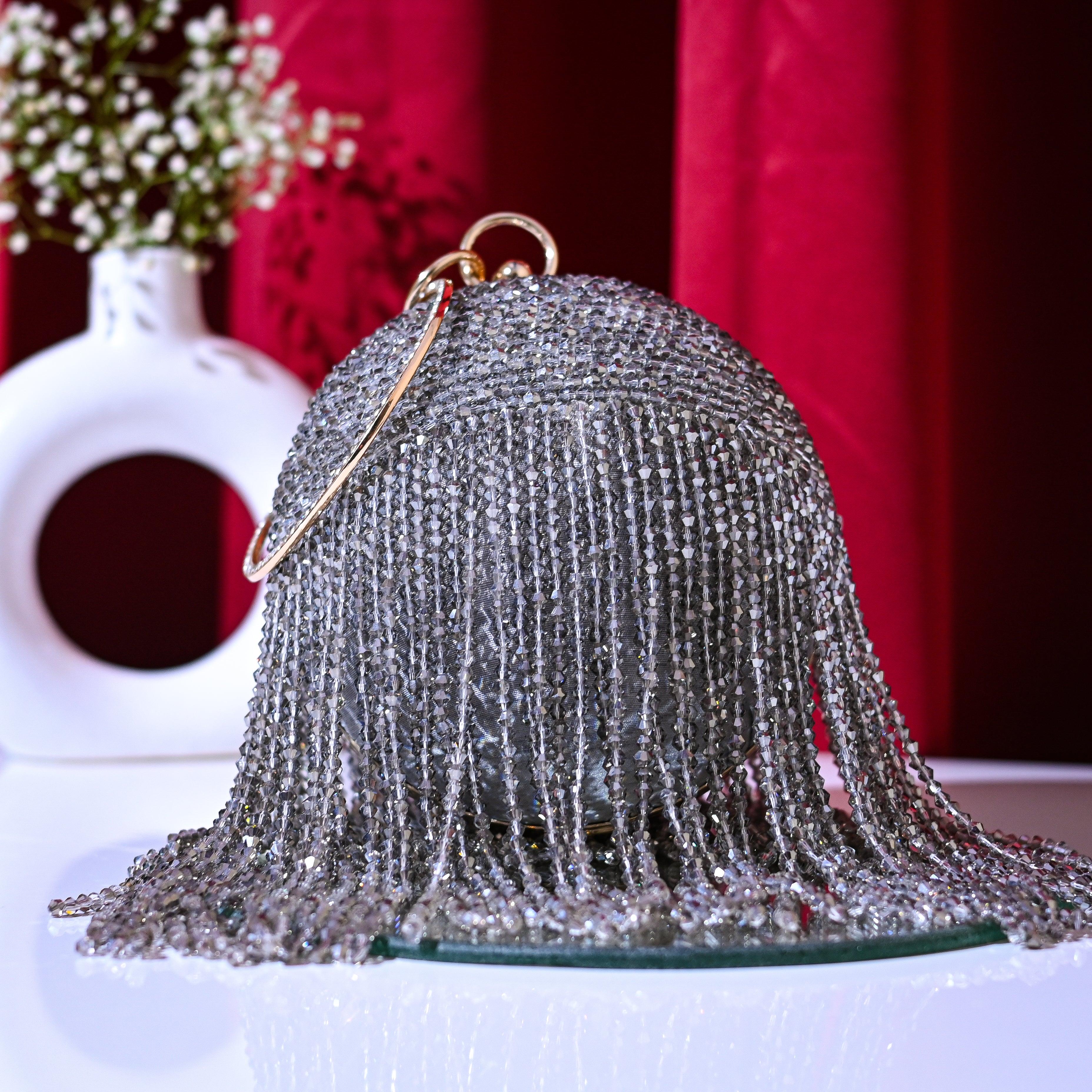 Sugarcrush Bridal Bejewelled Round Tassel Bag - SUGARCRUSH