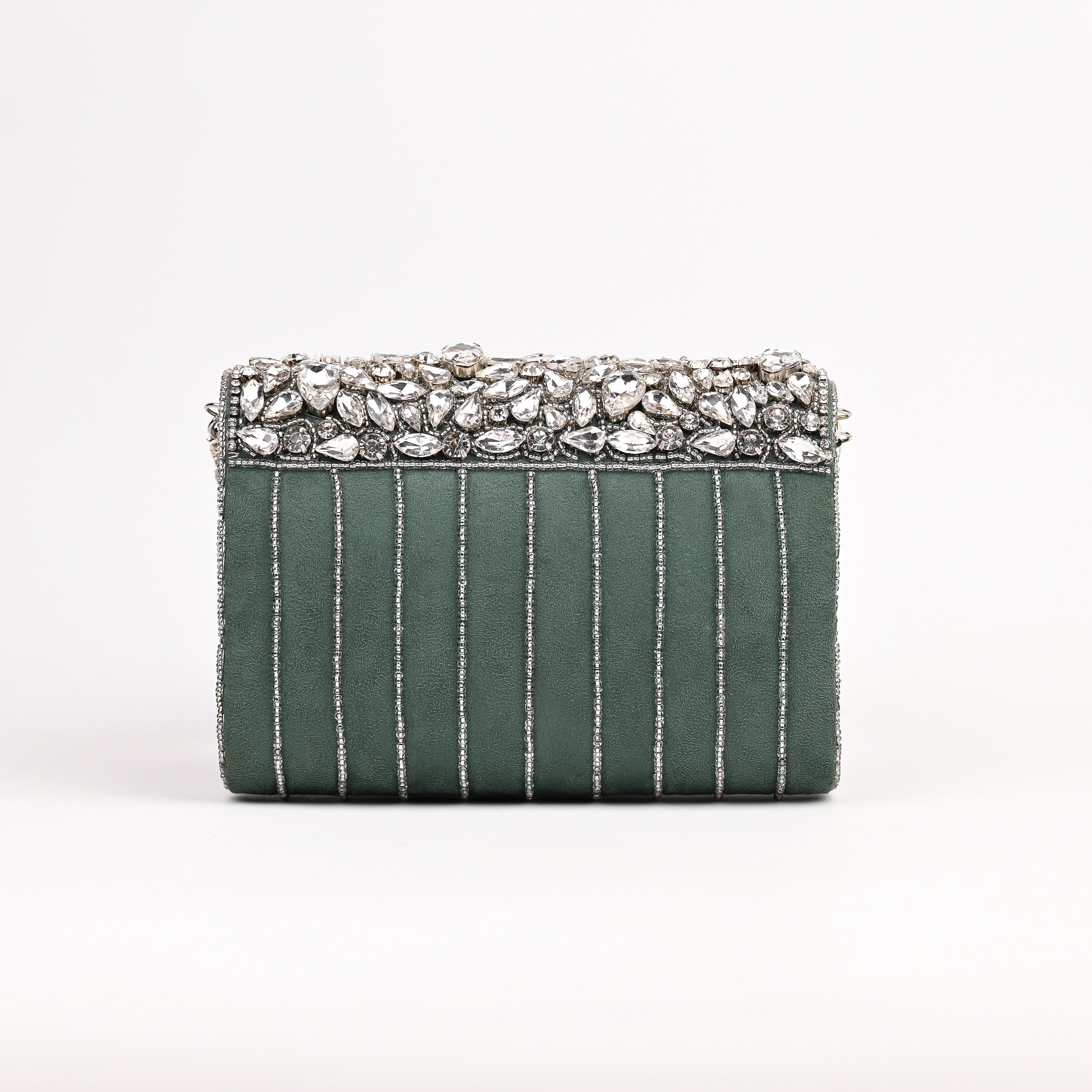 Sugarcrush bridal Crystal Luxury Bag-Green - SUGARCRUSH