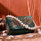 Sugarcrush bridal Embroidered Luxury Bag-Green - SUGARCRUSH