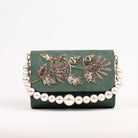 Sugarcrush bridal Embroidered Luxury Bag-Green - SUGARCRUSH